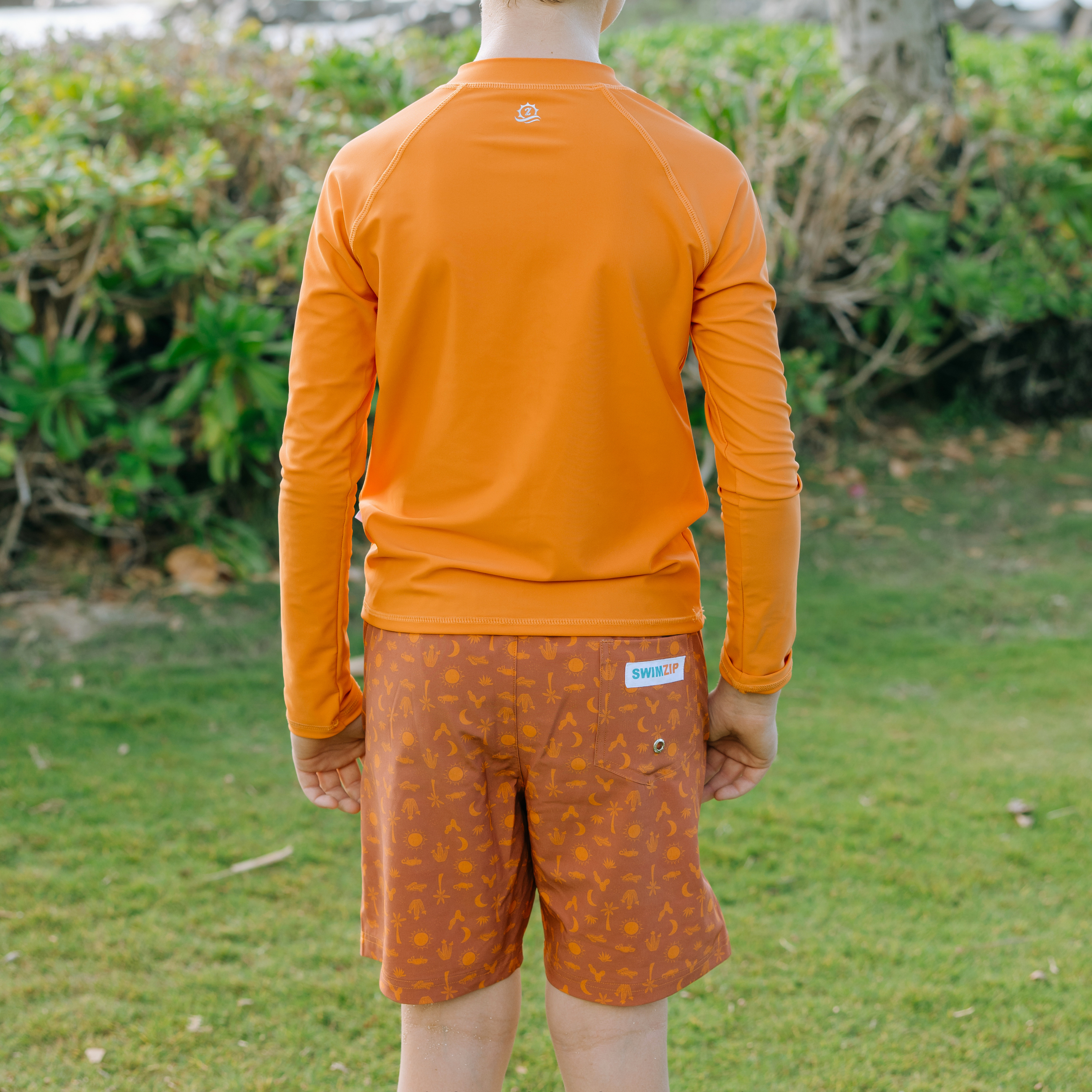 Boys Swim Trunks Boxer Brief Liner (sizes 6-14) | “Desert"-SwimZip UPF 50+ Sun Protective Swimwear & UV Zipper Rash Guards-pos6