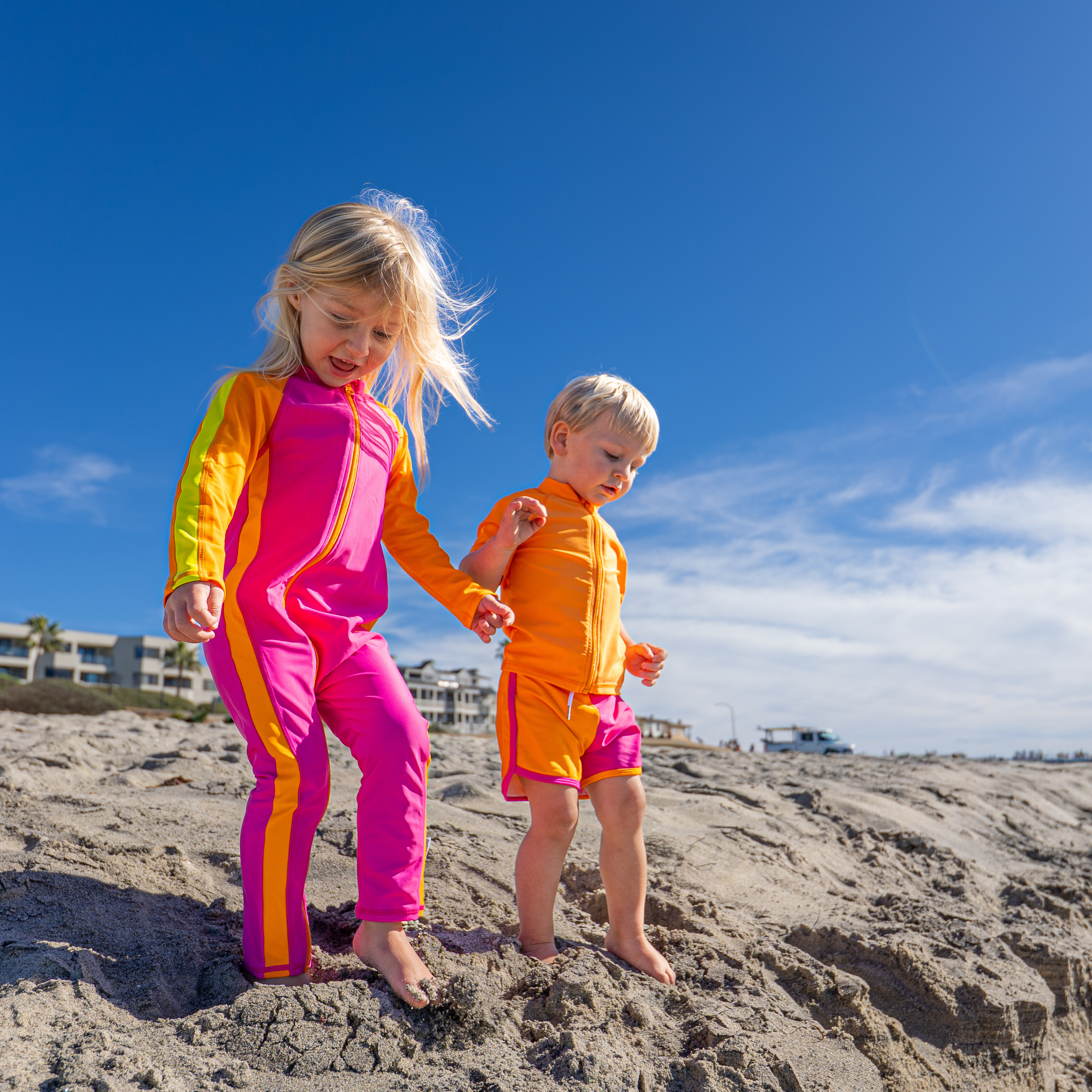 Kids Swim Track Shorts | "Surge"-SwimZip UPF 50+ Sun Protective Swimwear & UV Zipper Rash Guards-pos8