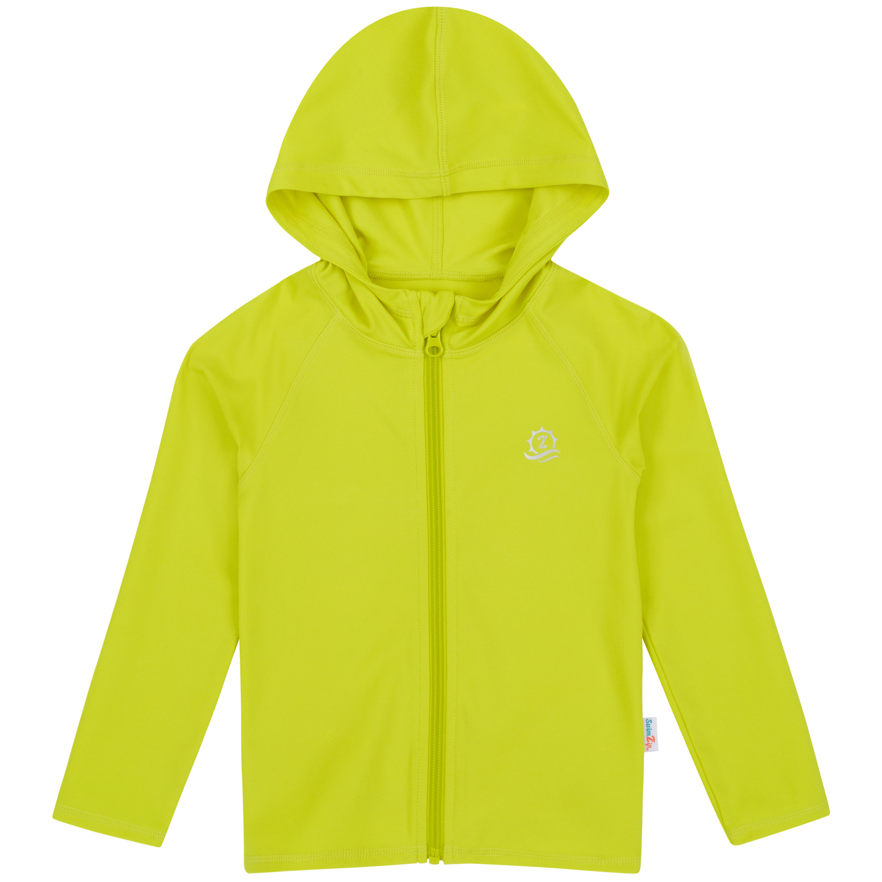 Kids Hooded Long Sleeve Zipper Rash Guard Swim Shirt | "Sulphur Yellow"-6-12 Month-Sulphur Yellow-SwimZip UPF 50+ Sun Protective Swimwear & UV Zipper Rash Guards-pos1