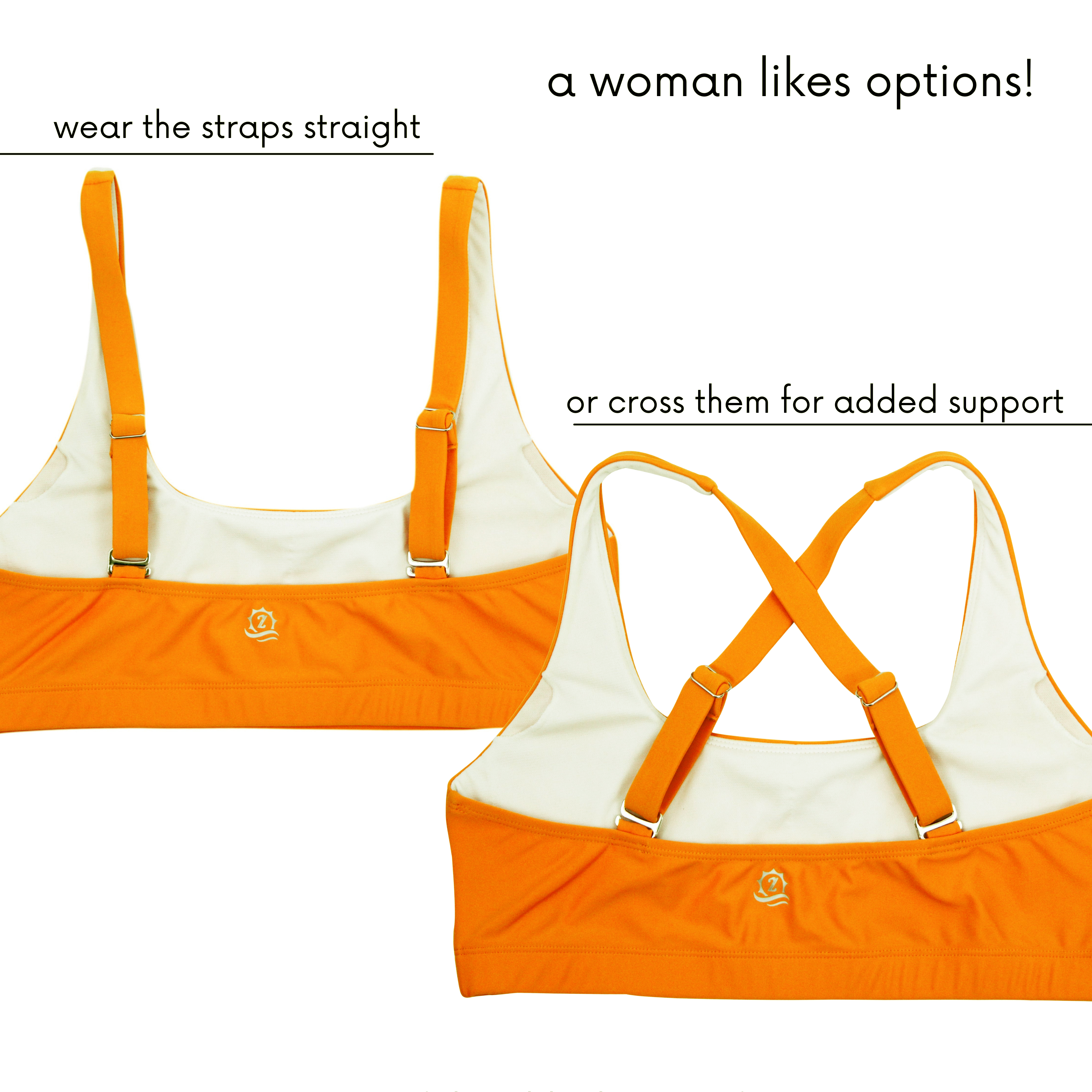 Women's Scoop Neck Bikini Top | "Orange"-SwimZip UPF 50+ Sun Protective Swimwear & UV Zipper Rash Guards-pos7