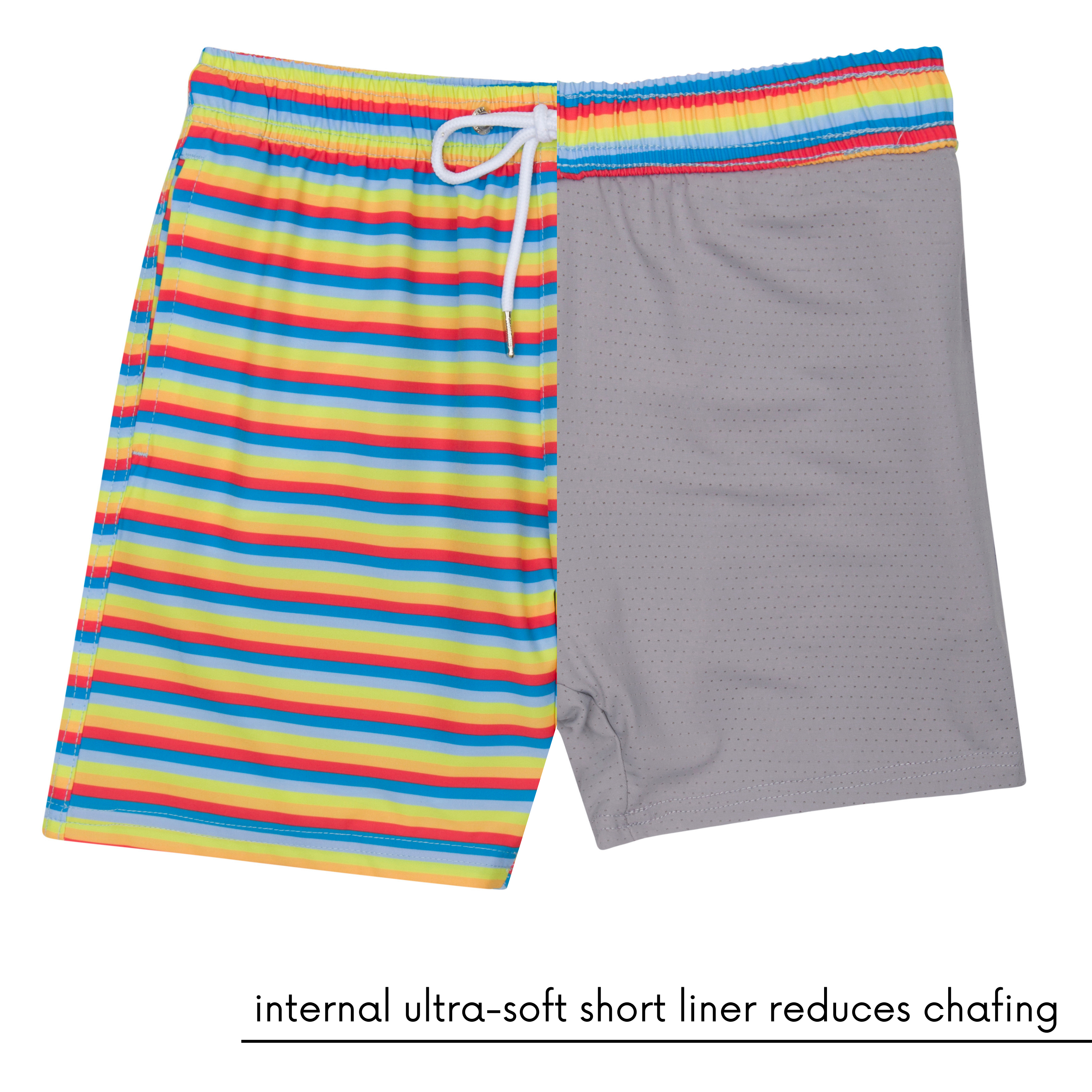 Boys Swim Trunks Boxer Brief Liner (sizes 6-14) | “Sunny Stripe"-SwimZip UPF 50+ Sun Protective Swimwear & UV Zipper Rash Guards-pos7