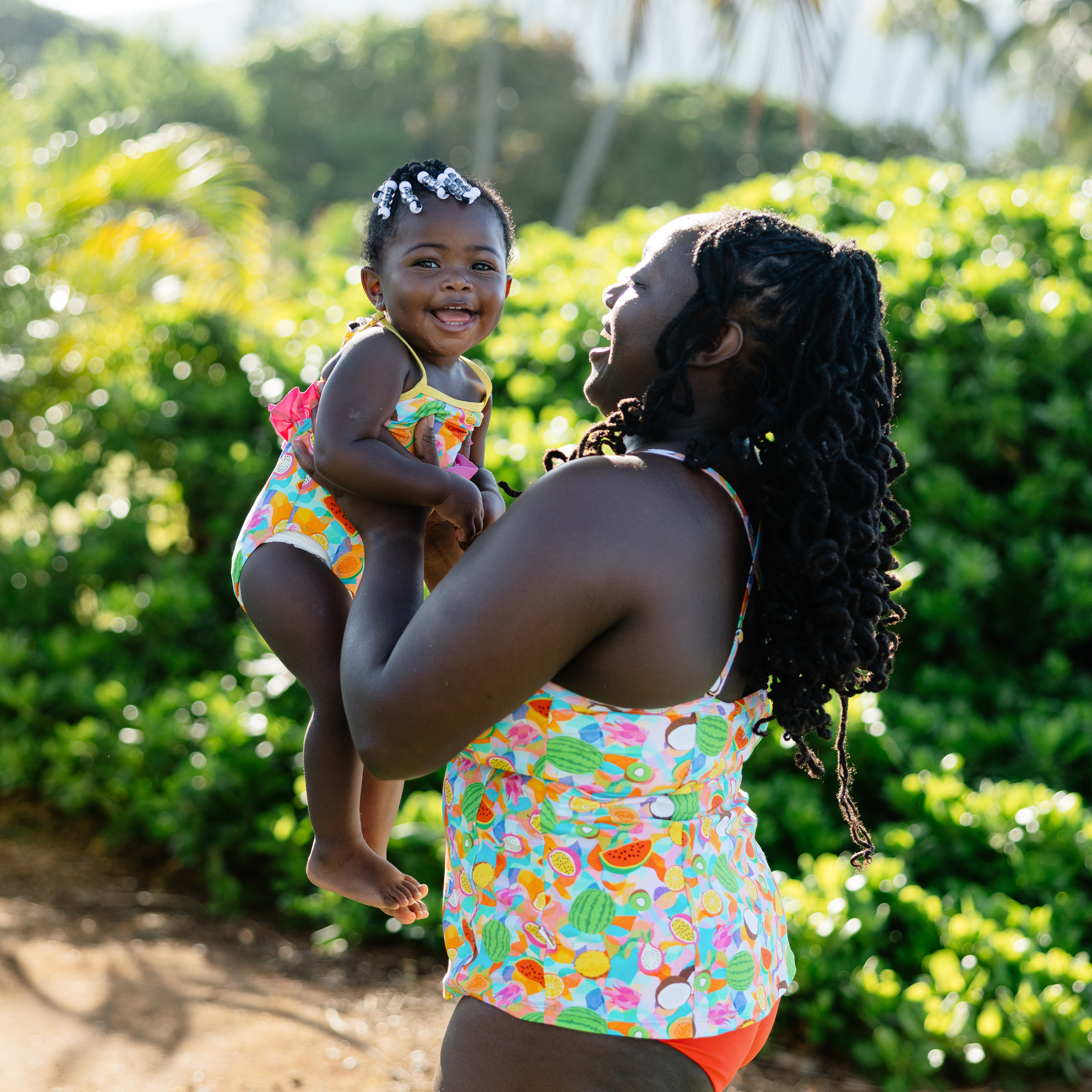 Girls One-Piece Swimsuit + Long Sleeve Rash Guard Set (2 Piece) | "Fruit Salad"-SwimZip UPF 50+ Sun Protective Swimwear & UV Zipper Rash Guards-pos7