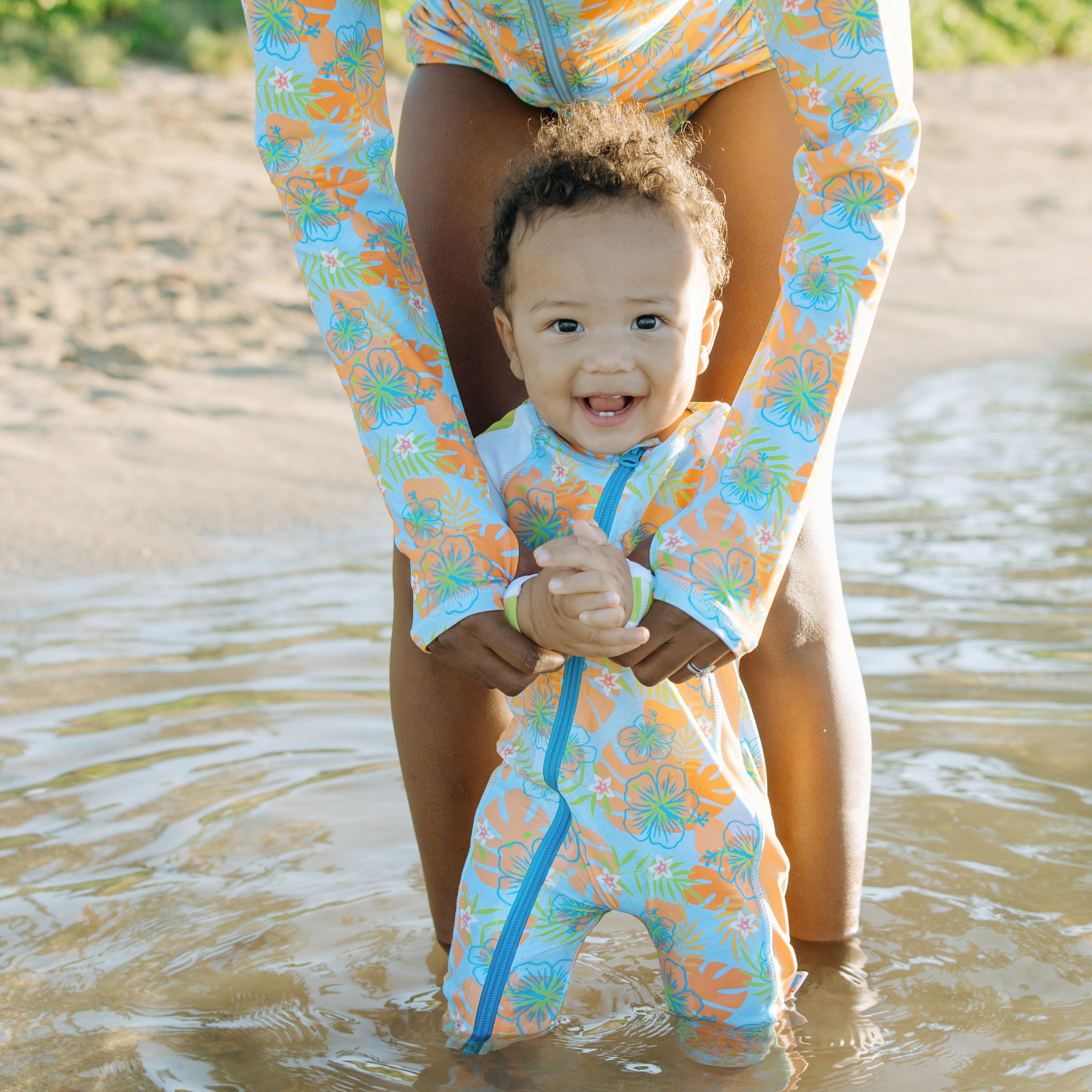 Sunsuit - Long Sleeve Romper Swimsuit | "Groovy"-SwimZip UPF 50+ Sun Protective Swimwear & UV Zipper Rash Guards-pos7
