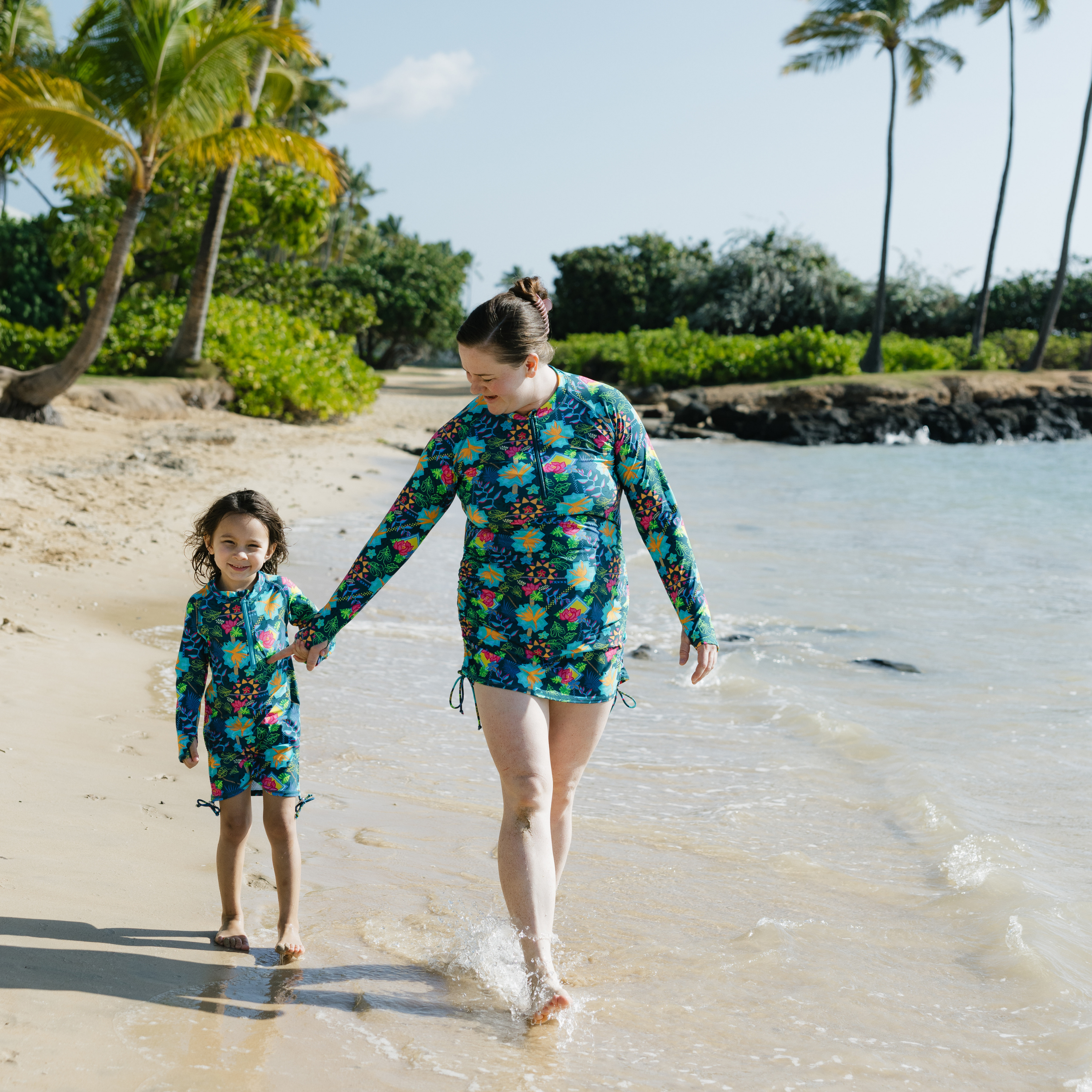 Women's Half Zip Swim Dress Cover Up | "Summer Max"-SwimZip UPF 50+ Sun Protective Swimwear & UV Zipper Rash Guards-pos3
