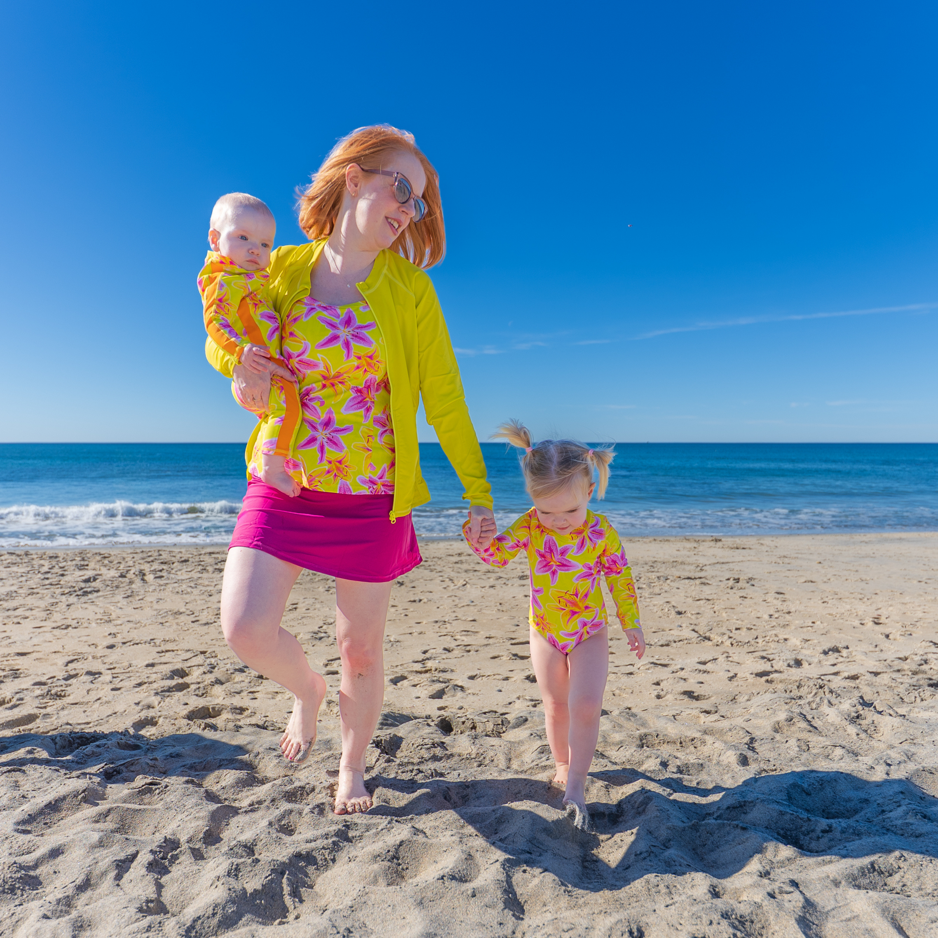 Women's A-Line Tummy Control Swim Skirt | "Manic Magenta"-SwimZip UPF 50+ Sun Protective Swimwear & UV Zipper Rash Guards-pos3