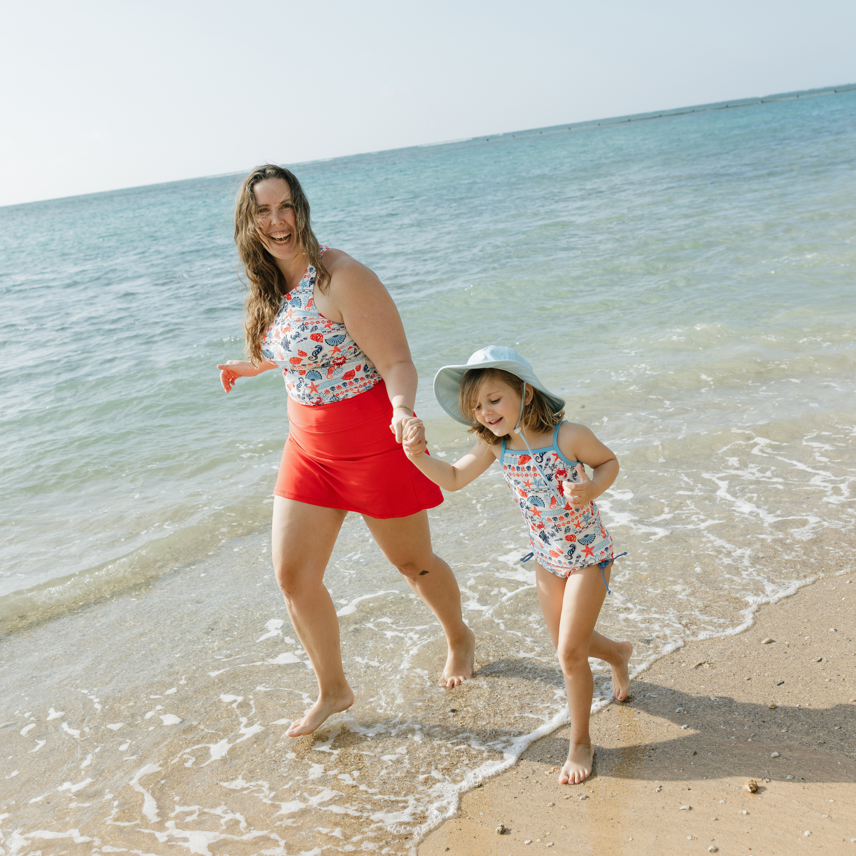 Girls Short Sleeve Rash Guard + Tankini Bikini Set (3 Piece) | "Marina"-SwimZip UPF 50+ Sun Protective Swimwear & UV Zipper Rash Guards-pos3