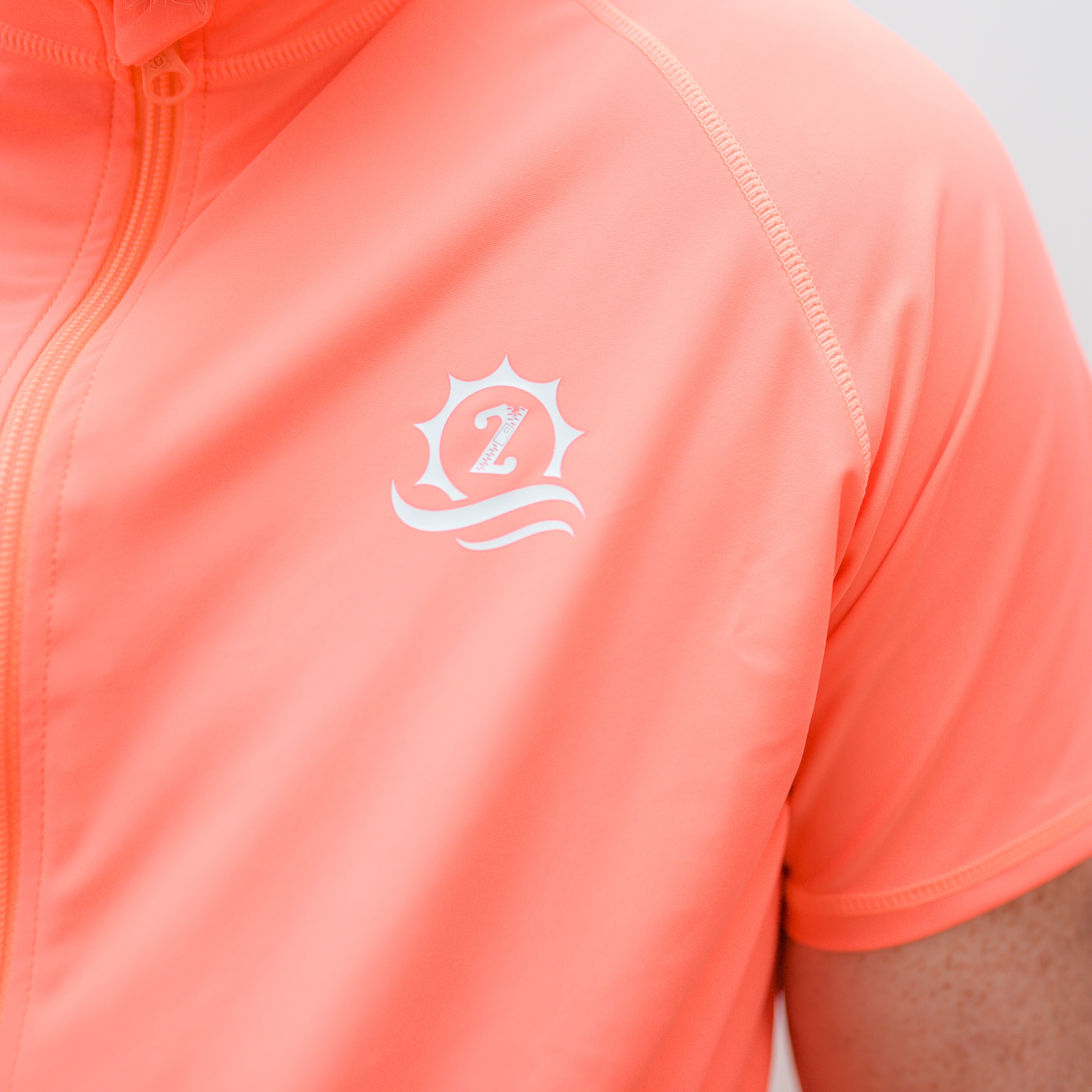 Men's Short Sleeve Rash Guard | “Neon Orange"-SwimZip UPF 50+ Sun Protective Swimwear & UV Zipper Rash Guards-pos7