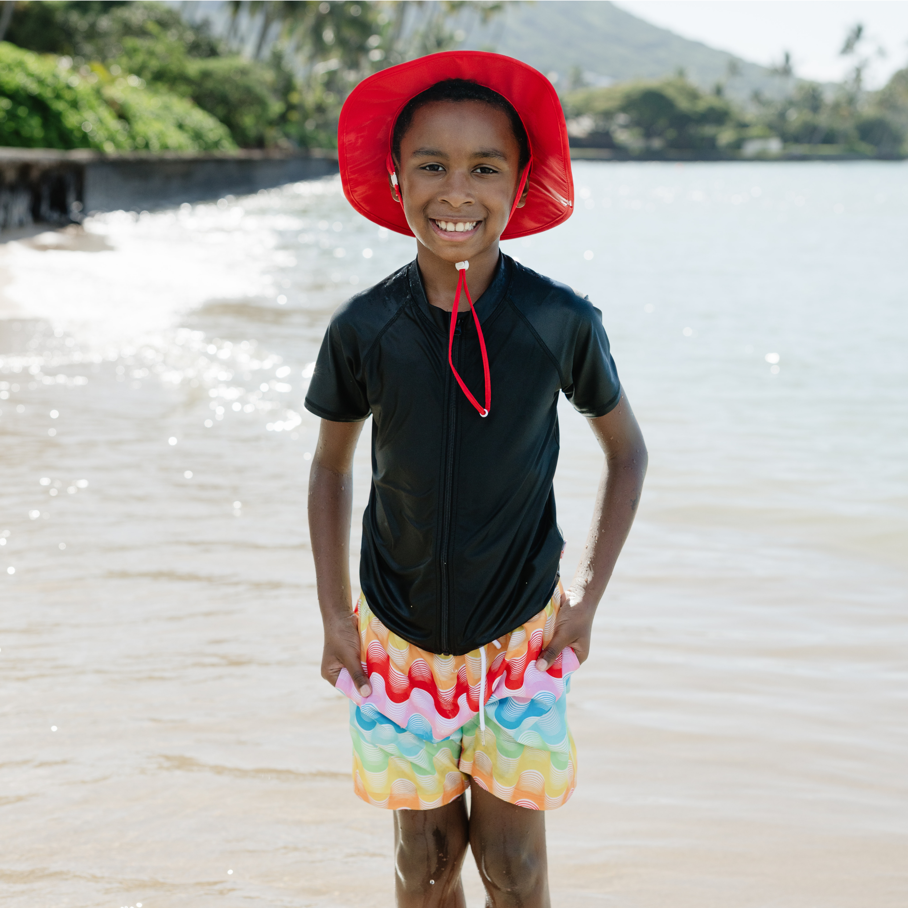 Boys Swim Trunks Boxer Brief Liner (sizes 6-14) | “Surf's Up"-SwimZip UPF 50+ Sun Protective Swimwear & UV Zipper Rash Guards-pos9