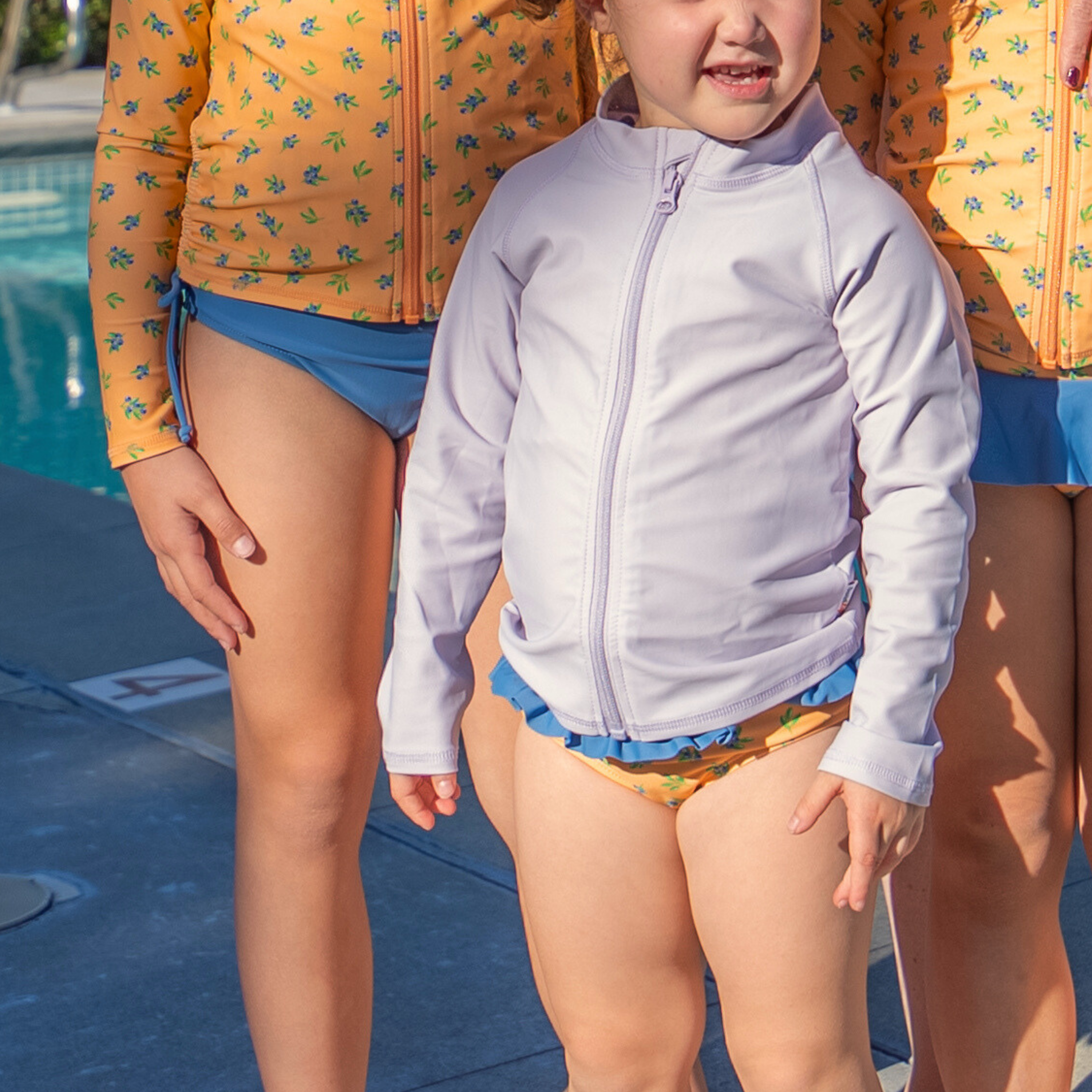 Kids UPF 50+ Long Sleeve Zipper Rash Guard Swim Shirt | "Orchid"-SwimZip UPF 50+ Sun Protective Swimwear & UV Zipper Rash Guards-pos3