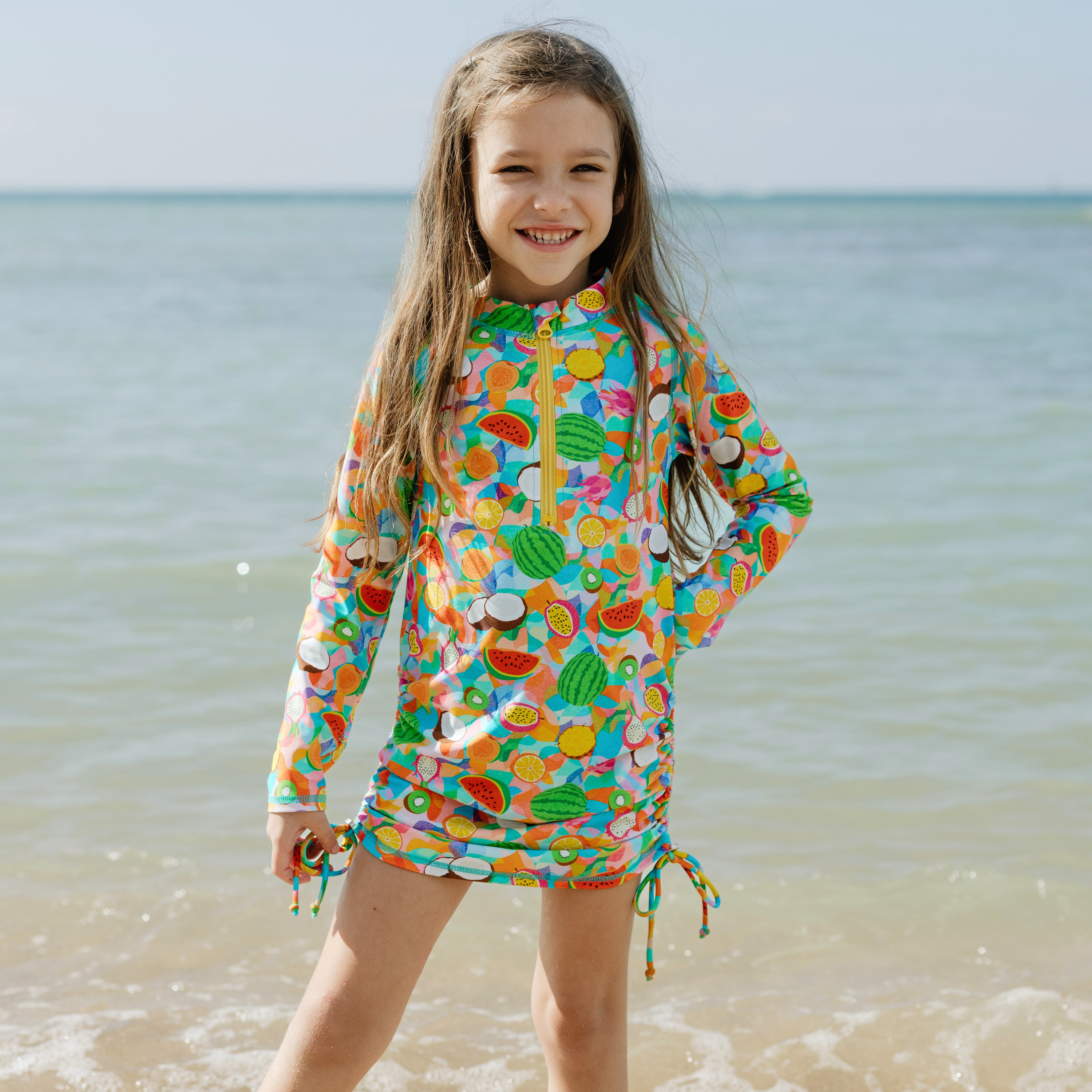 Girls Long Sleeve Swim Dress Cover Up | 