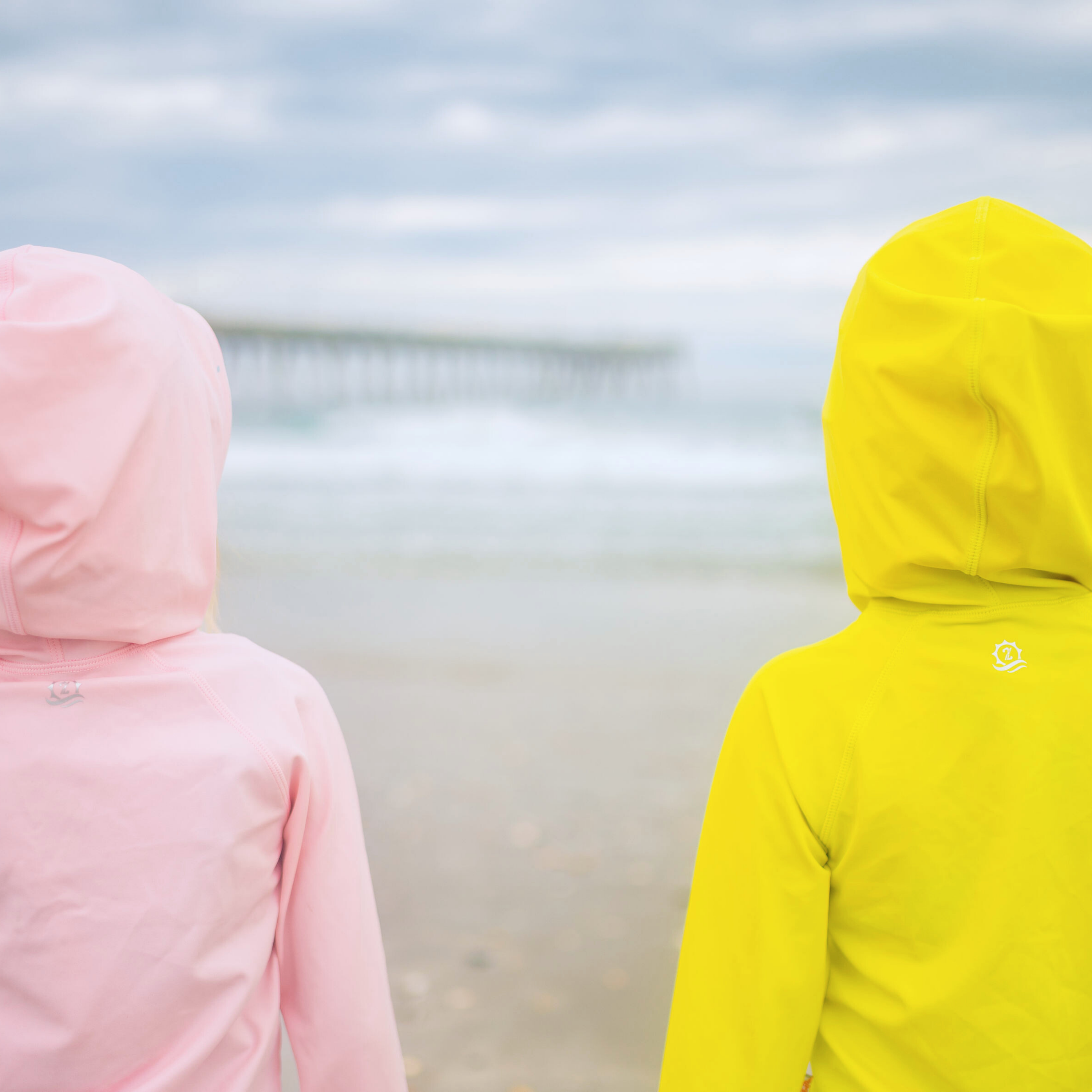 Kids Hooded Long Sleeve Zipper Rash Guard Swim Shirt | "Sulphur Yellow"-SwimZip UPF 50+ Sun Protective Swimwear & UV Zipper Rash Guards-pos12
