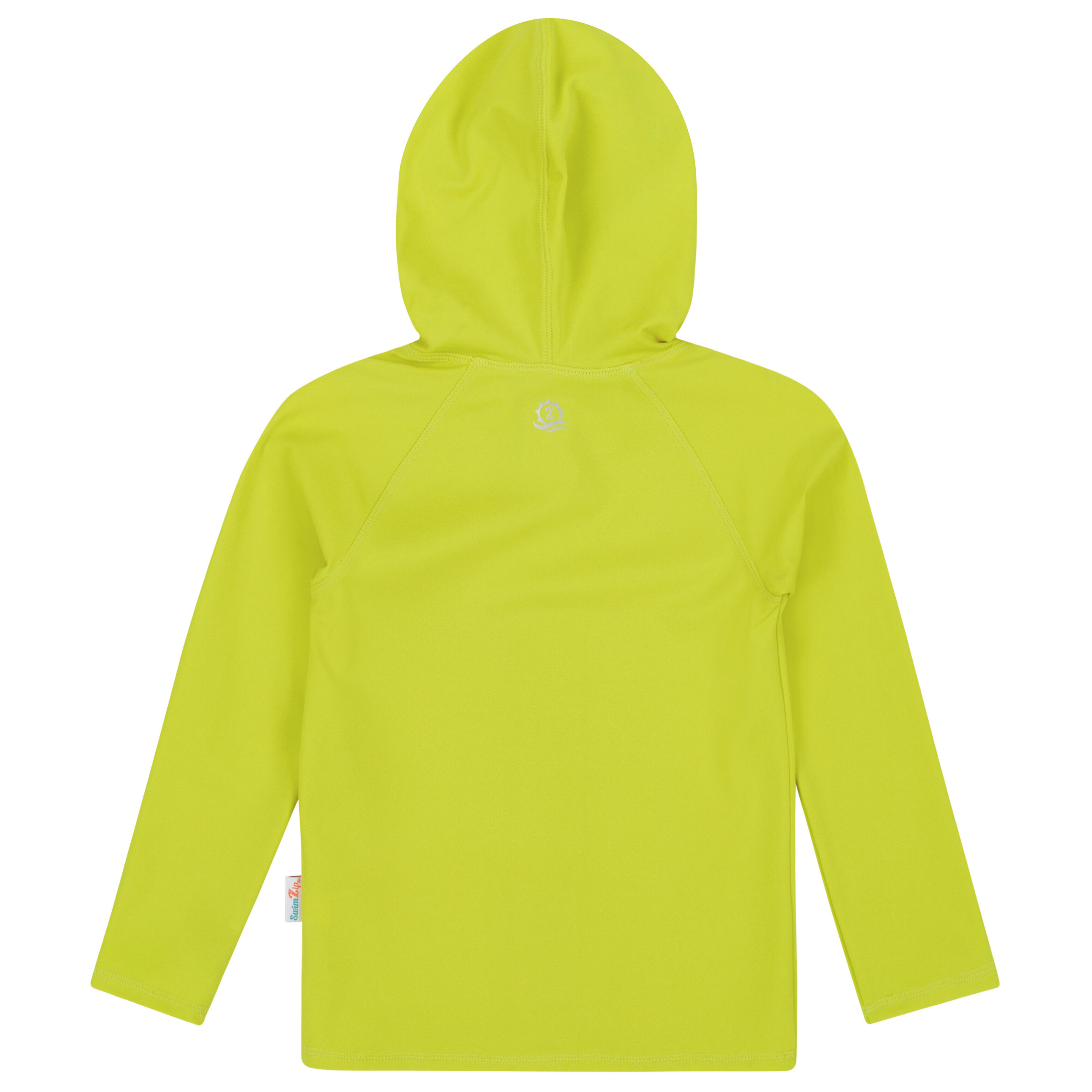 Kids Hooded Long Sleeve Zipper Rash Guard Swim Shirt | "Sulphur Yellow"-SwimZip UPF 50+ Sun Protective Swimwear & UV Zipper Rash Guards-pos15