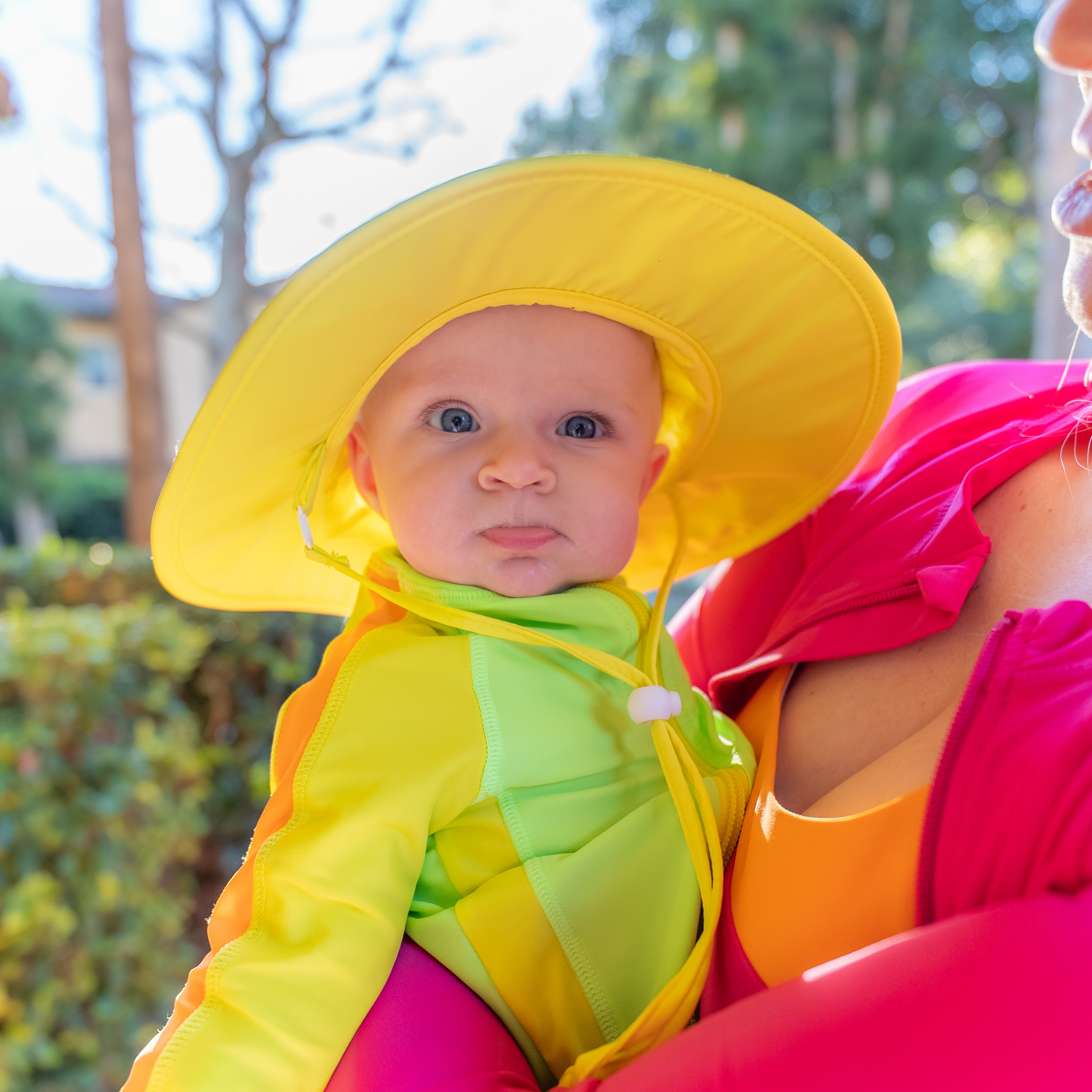 Kids Wide Brim Sun Hat "Fun Sun Day Play Hat" - Sulphur Yellow-SwimZip UPF 50+ Sun Protective Swimwear & UV Zipper Rash Guards-pos3
