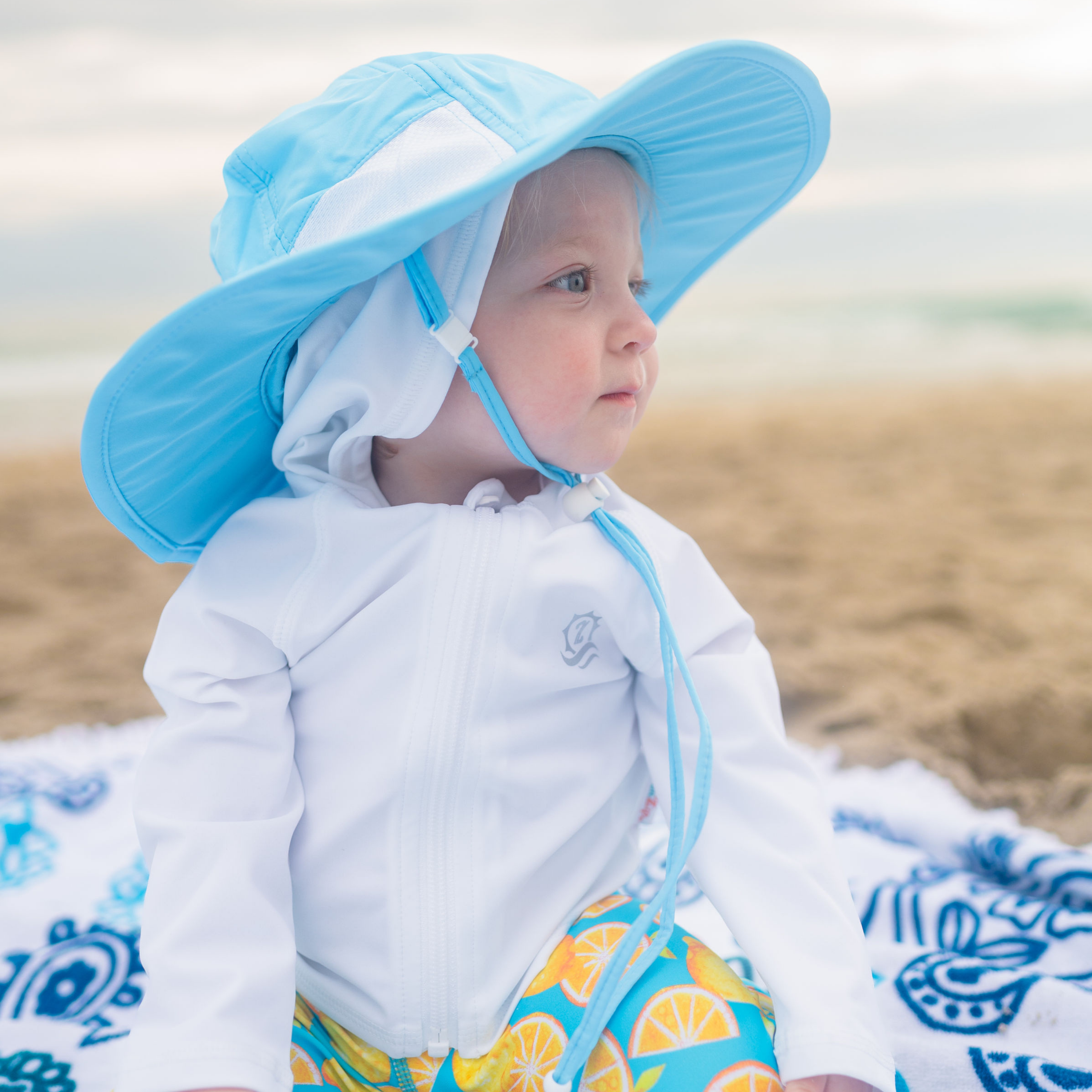 Kids Hooded Long Sleeve Zipper Rash Guard Swim Shirt | "White"-SwimZip UPF 50+ Sun Protective Swimwear & UV Zipper Rash Guards-pos8