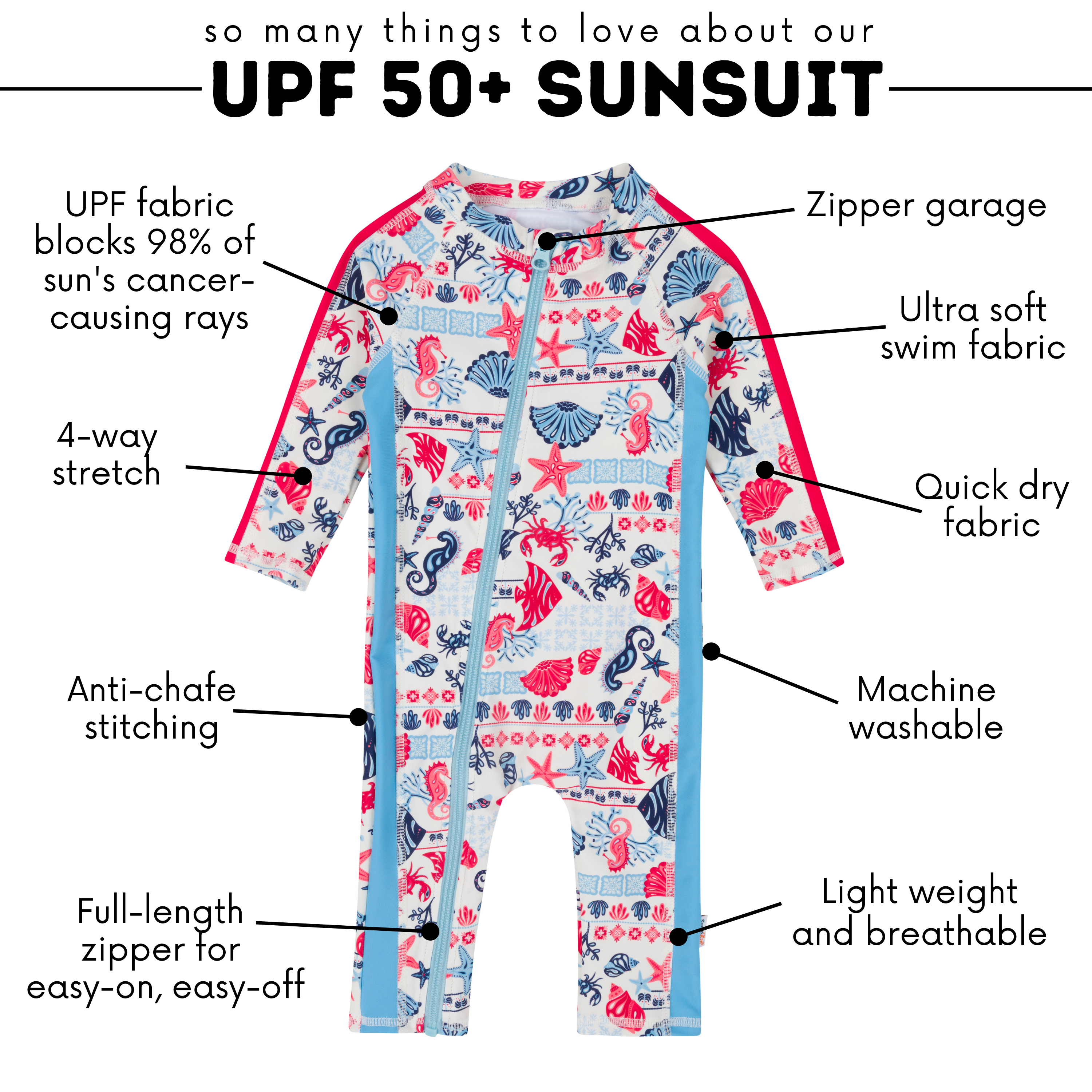 Sunsuit - Long Sleeve Romper Swimsuit | "Marina"-SwimZip UPF 50+ Sun Protective Swimwear & UV Zipper Rash Guards-pos4
