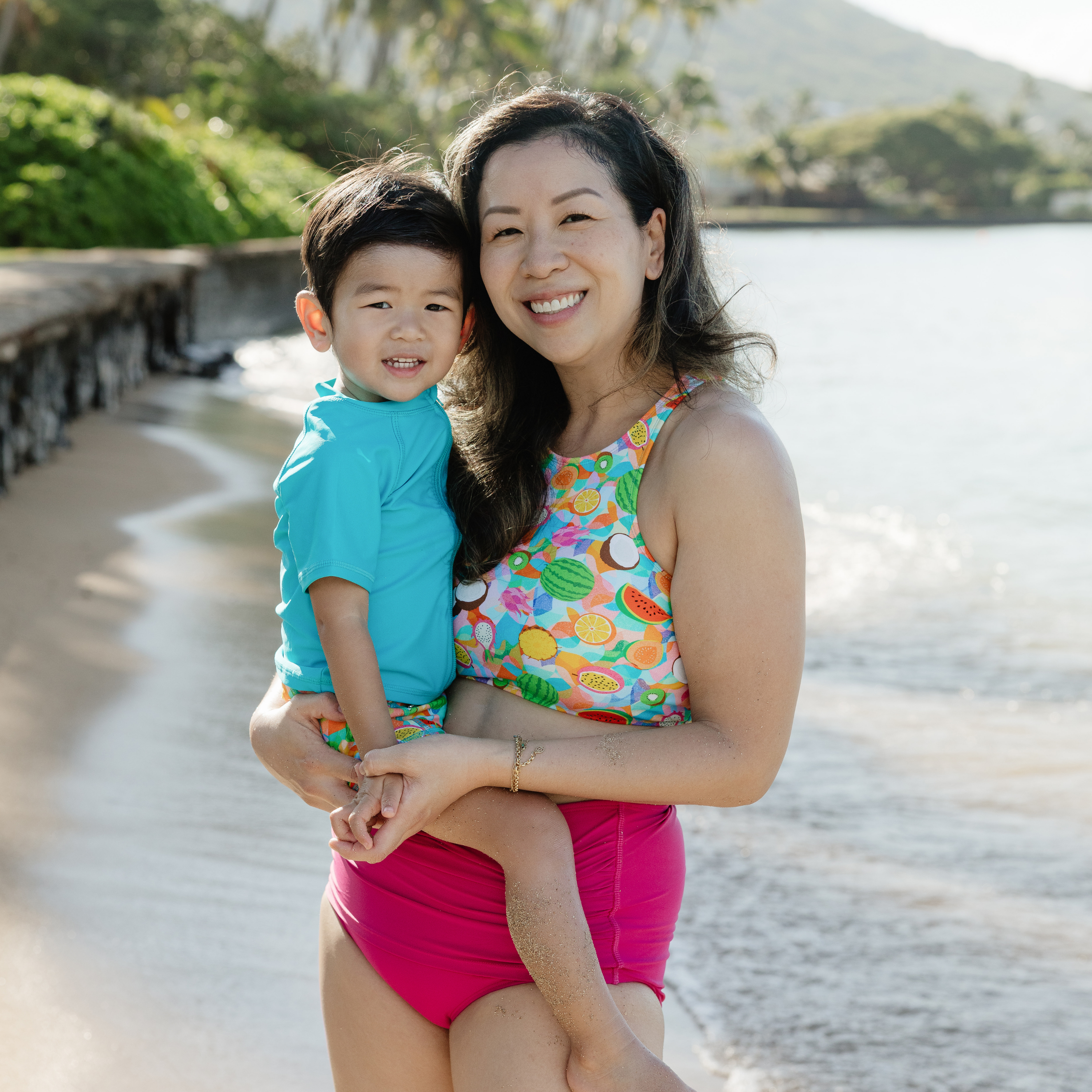 Kids Short Sleeve Zipper Rash Guard Swim Shirt | “Scuba Blue”-SwimZip UPF 50+ Sun Protective Swimwear & UV Zipper Rash Guards-pos8