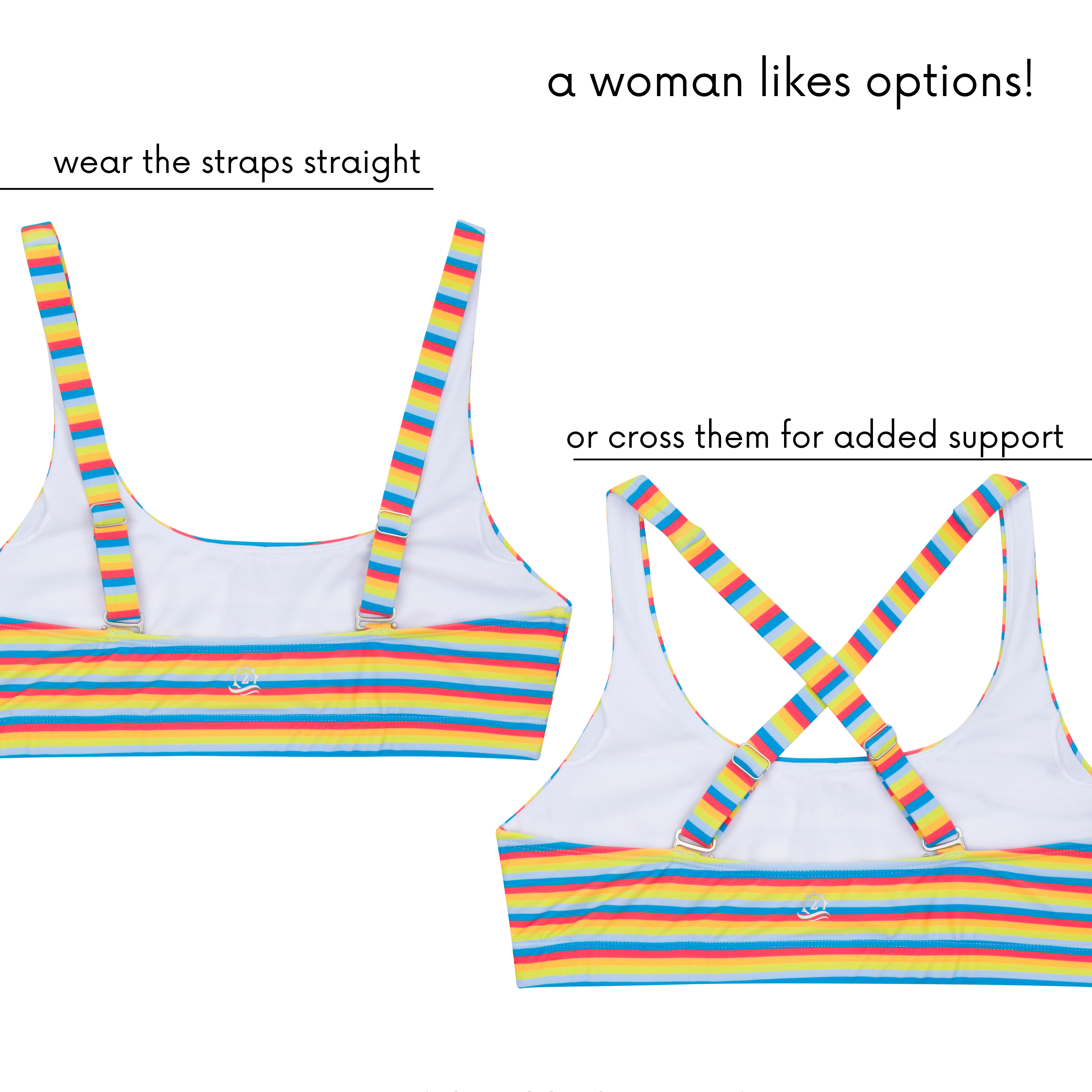 Women's Scoop Neck Bikini Top | "Sunny Stripe"-SwimZip UPF 50+ Sun Protective Swimwear & UV Zipper Rash Guards-pos8