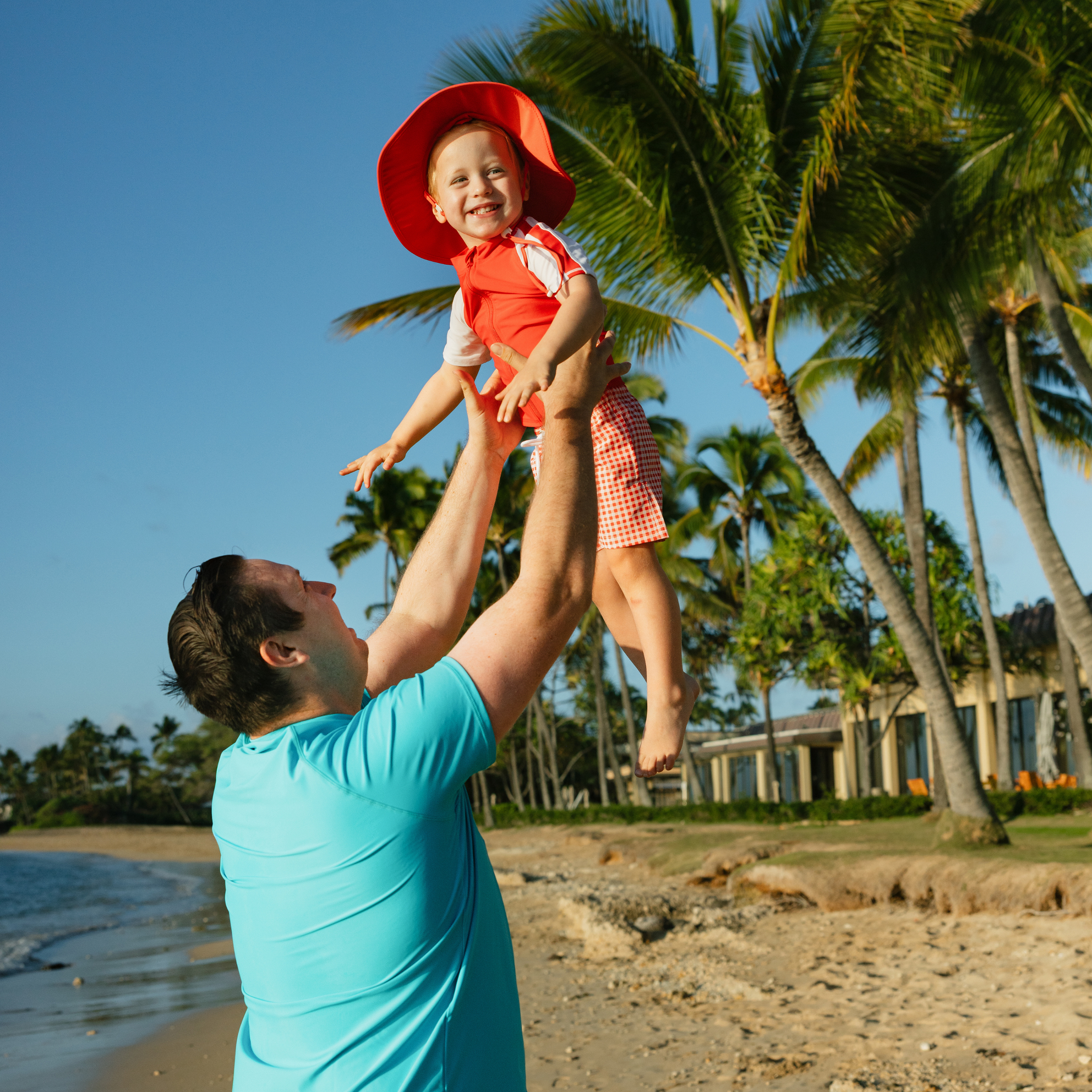 Boys Short Sleeve Zipper Rash Guard and Swim Trunk Set | "Red Gingham"-SwimZip UPF 50+ Sun Protective Swimwear & UV Zipper Rash Guards-pos11