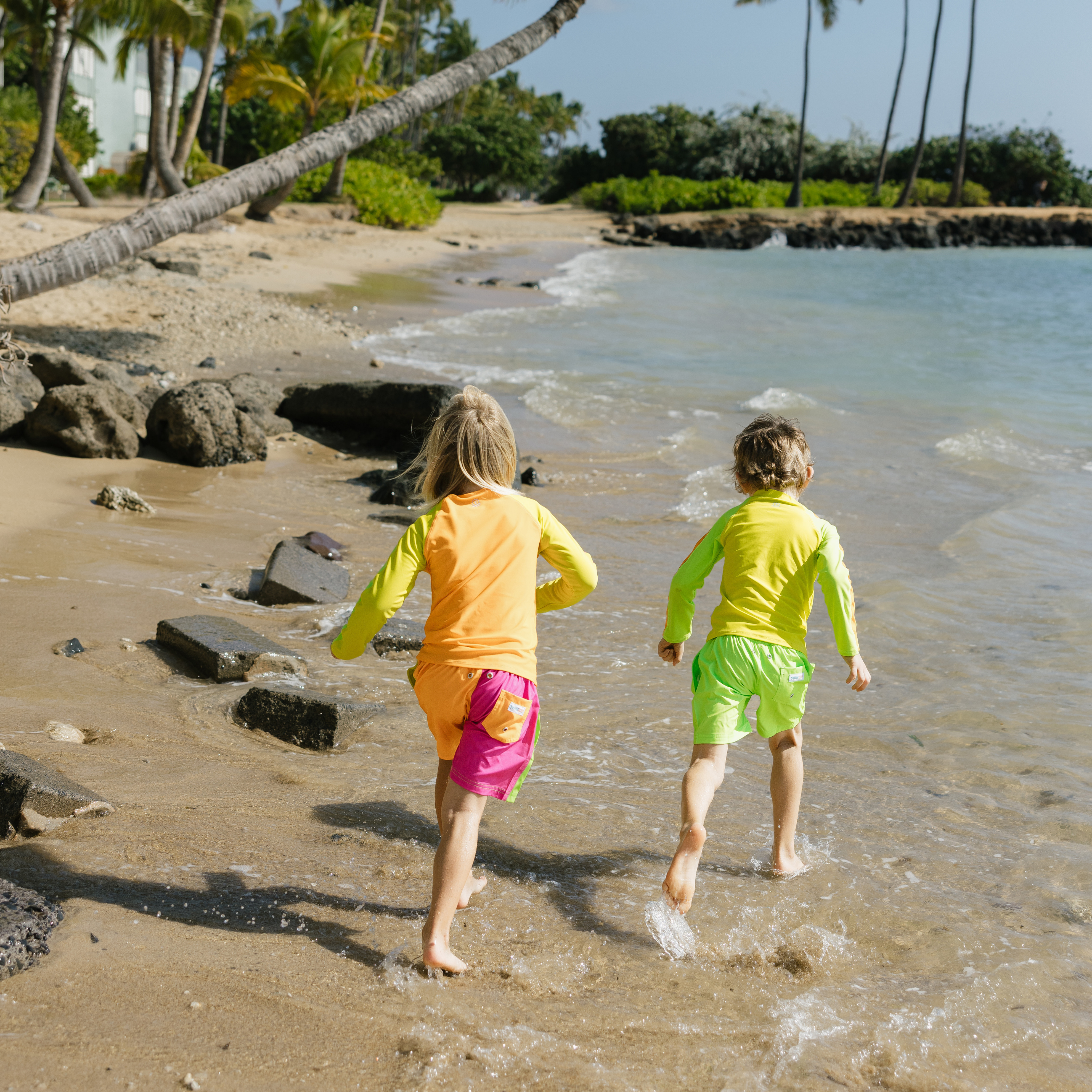 Boys Long Sleeve Zipper Rash Guard and Swim Trunk Set | "Volt"-SwimZip UPF 50+ Sun Protective Swimwear & UV Zipper Rash Guards-pos9