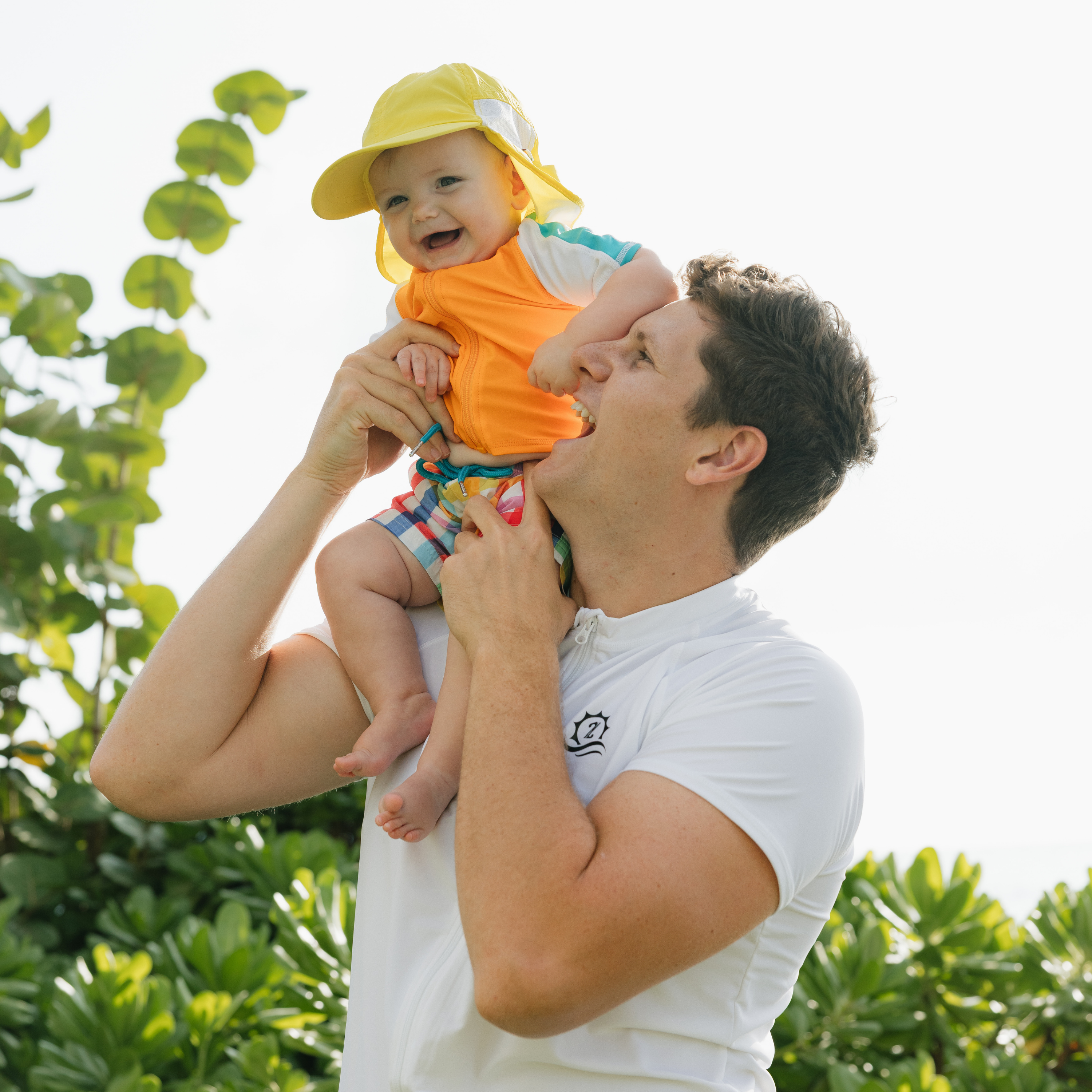 Boys Short Sleeve Zipper Rash Guard and Swim Trunk Set | "Picnic Party"-SwimZip UPF 50+ Sun Protective Swimwear & UV Zipper Rash Guards-pos2