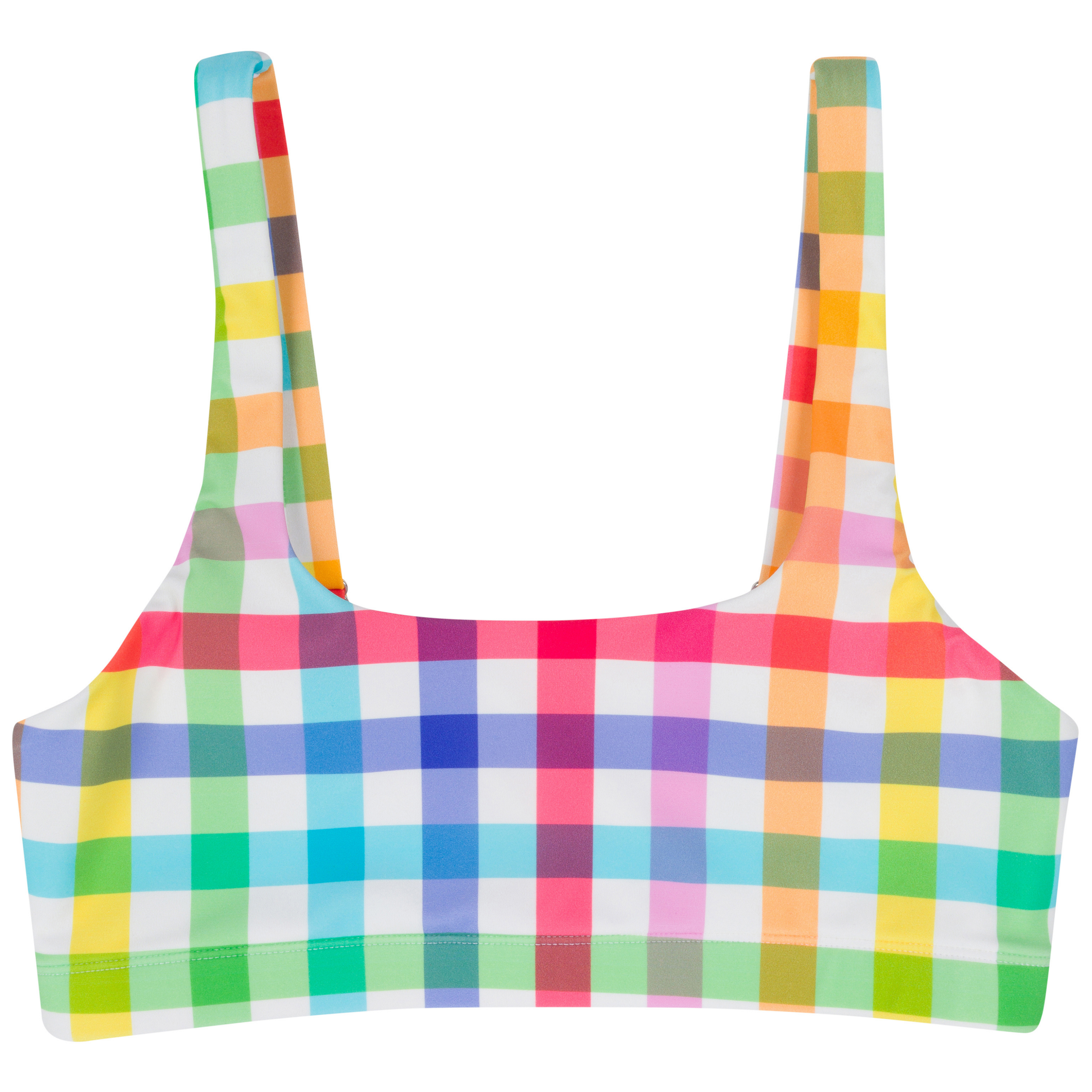 Women's Scoop Neck Bikini Top | "Picnic Party"-XS-Picnic Party-SwimZip UPF 50+ Sun Protective Swimwear & UV Zipper Rash Guards-pos1