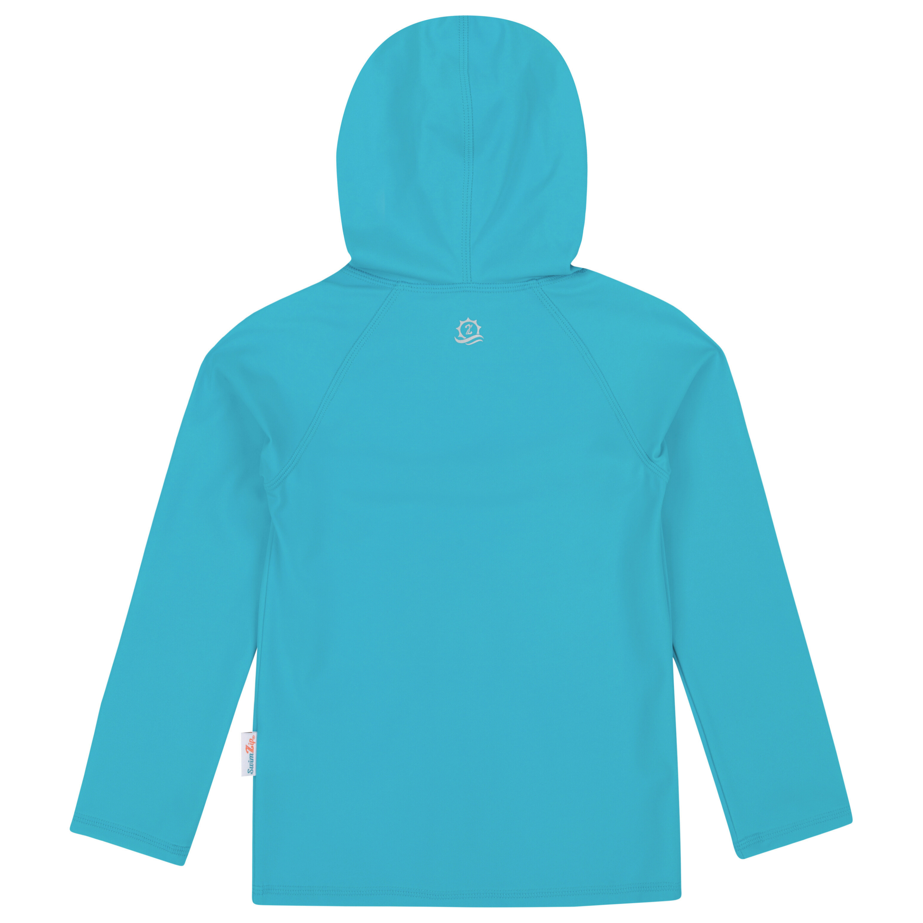 Kids Hooded Long Sleeve Zipper Rash Guard Swim Shirt | "Scuba Blue"-SwimZip UPF 50+ Sun Protective Swimwear & UV Zipper Rash Guards-pos12