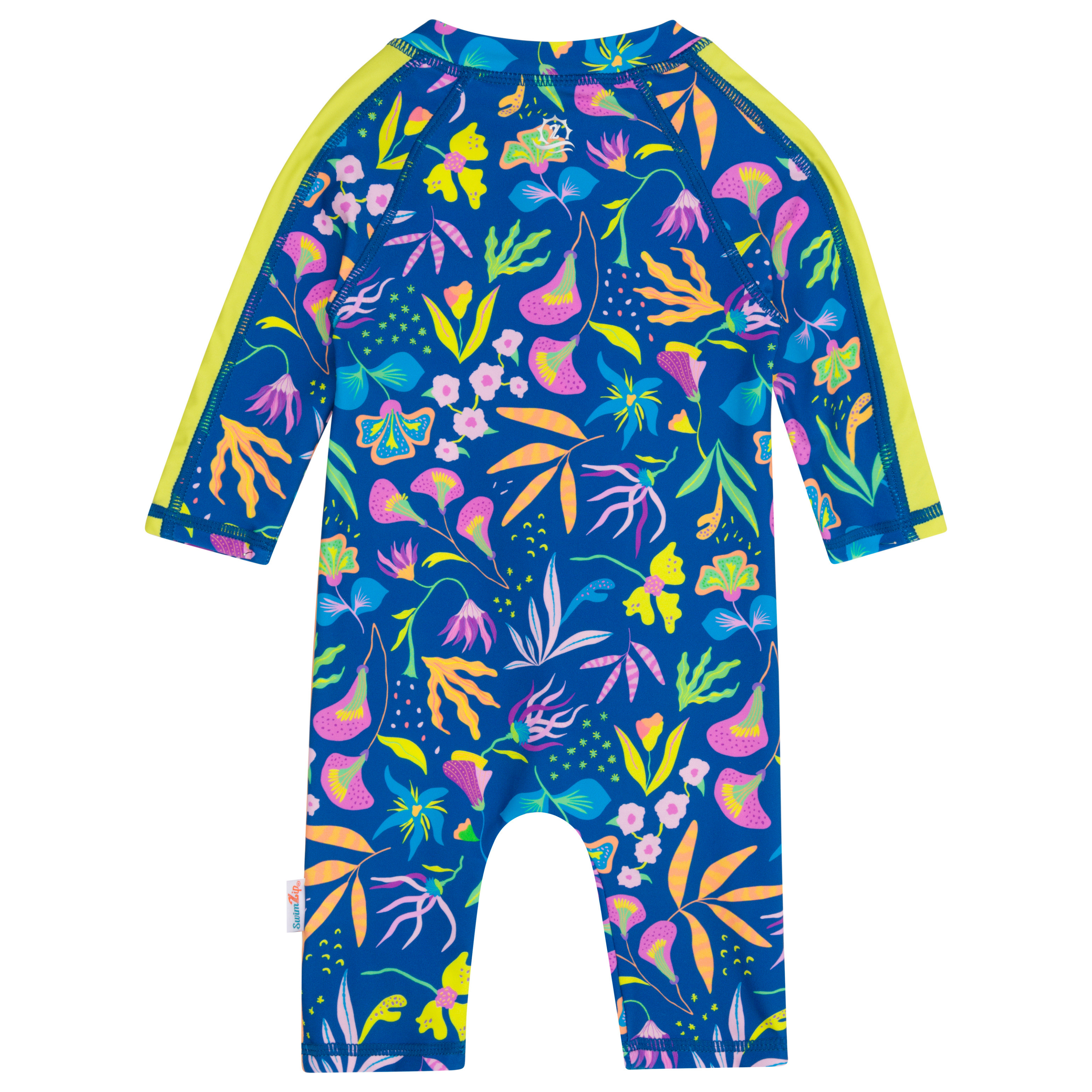 Sunsuit - Long Sleeve Romper Swimsuit | "Tropadelic"-SwimZip UPF 50+ Sun Protective Swimwear & UV Zipper Rash Guards-pos9
