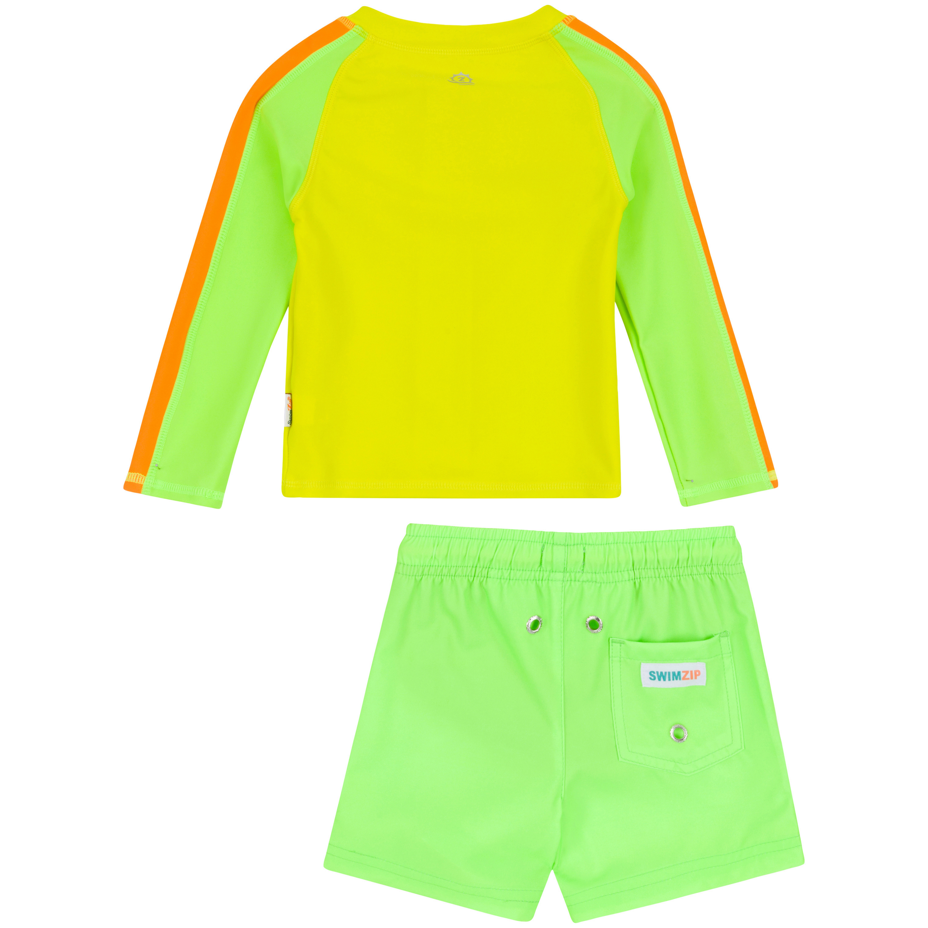 Boys Long Sleeve Zipper Rash Guard and Swim Trunk Set | "Volt"-SwimZip UPF 50+ Sun Protective Swimwear & UV Zipper Rash Guards-pos10