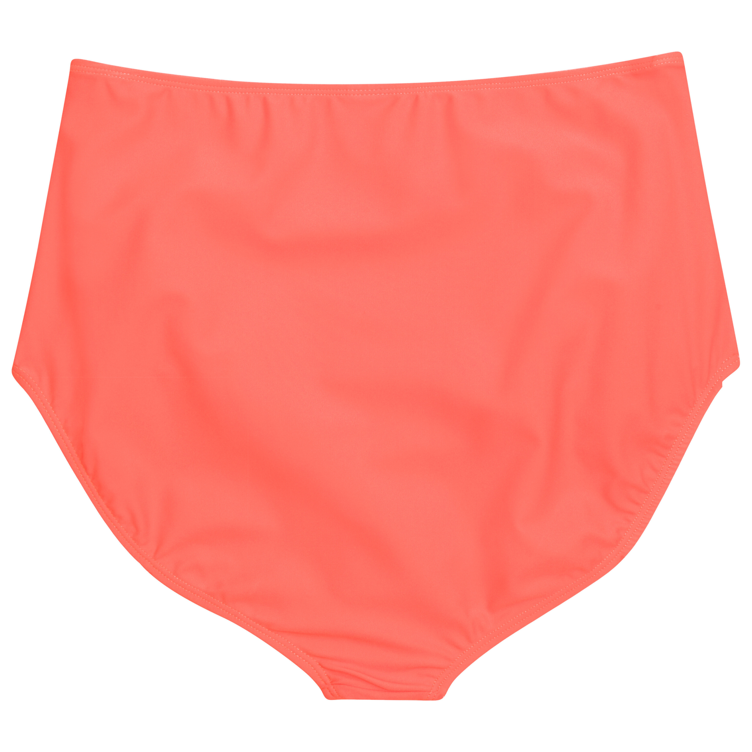 Women's High Waist Bikini Bottoms Ruched | "Neon Orange"-SwimZip UPF 50+ Sun Protective Swimwear & UV Zipper Rash Guards-pos9