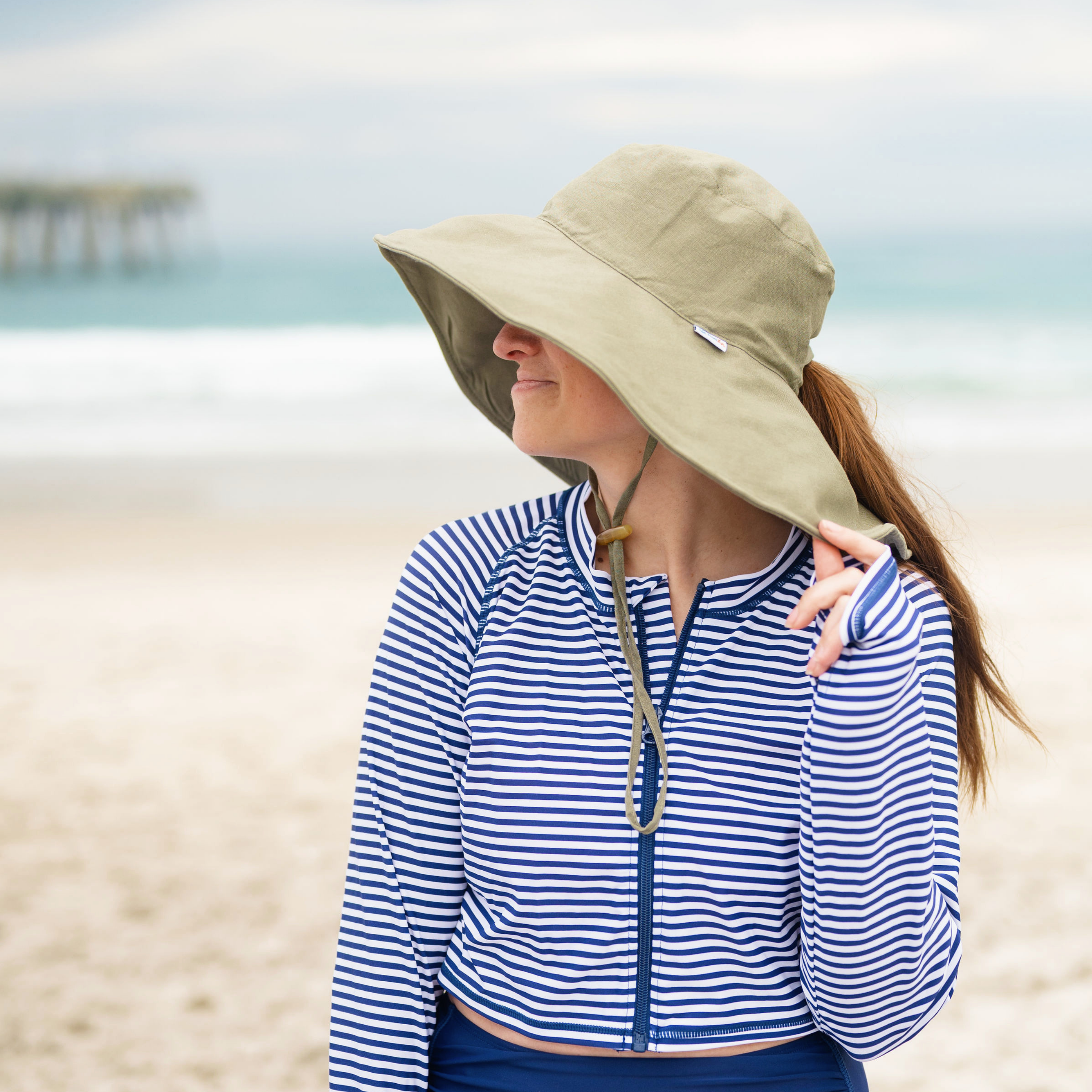 Women's Ultra Wide Brim Sun Hat | Moss-SwimZip UPF 50+ Sun Protective Swimwear & UV Zipper Rash Guards-pos5