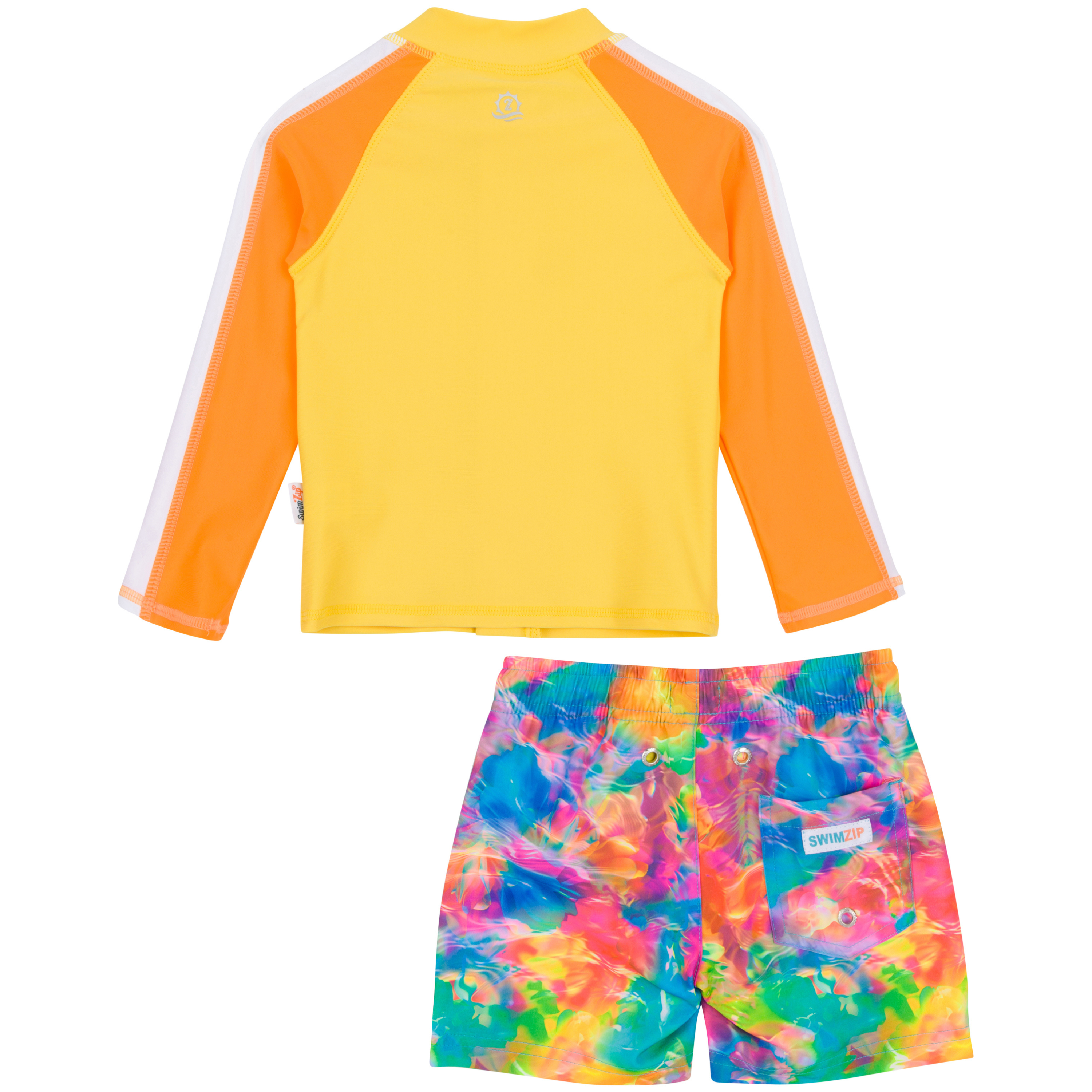 Boys Long Sleeve Zipper Rash Guard and Swim Trunk Set | "Impressions"-SwimZip UPF 50+ Sun Protective Swimwear & UV Zipper Rash Guards-pos7