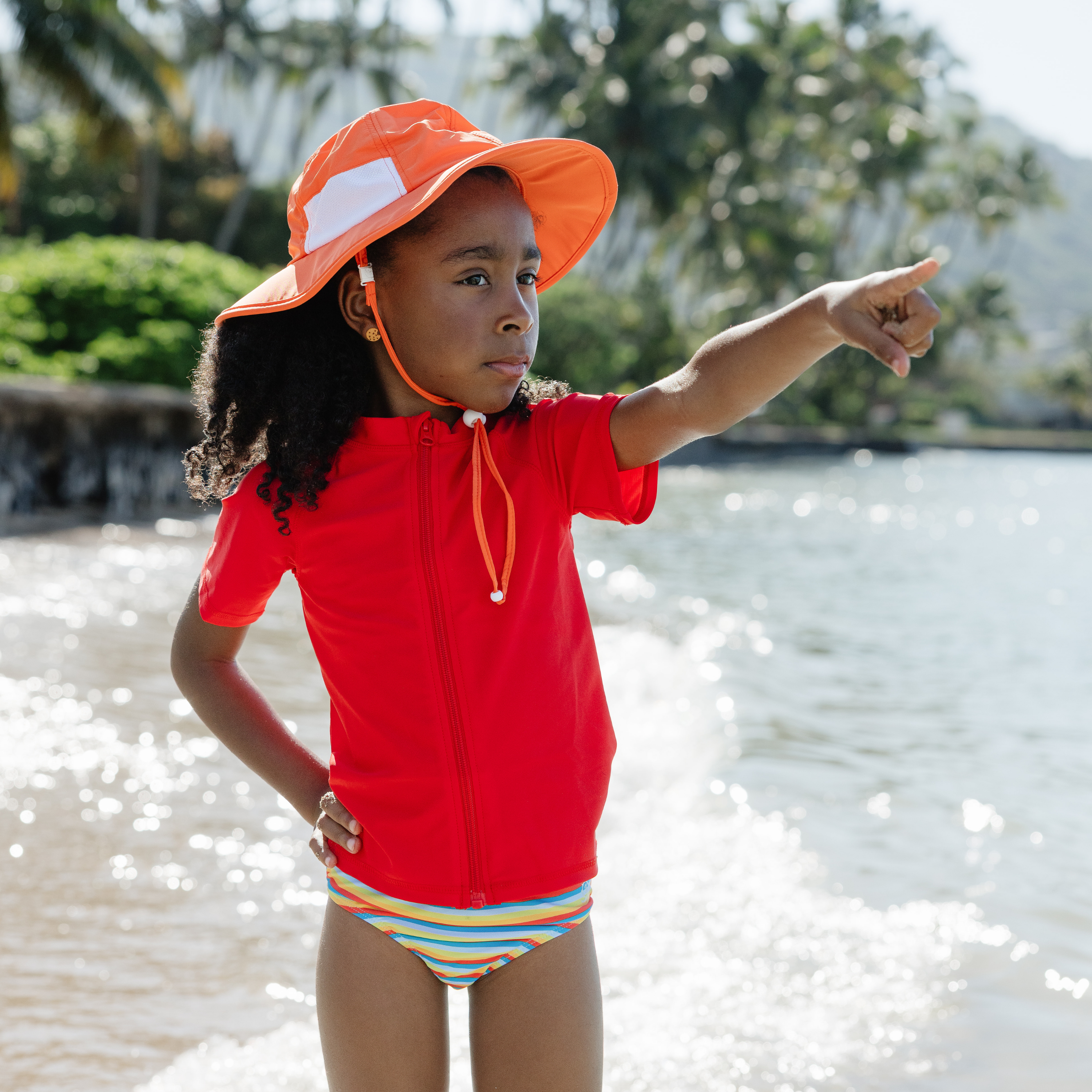 SwimZip Kid's Wide Brim Sun Hat - UPF 50+ Sun Protection - Orange SwimZip Kid's Wide Brim Sun Hat - UPF 50+ Sun Protection - Orange