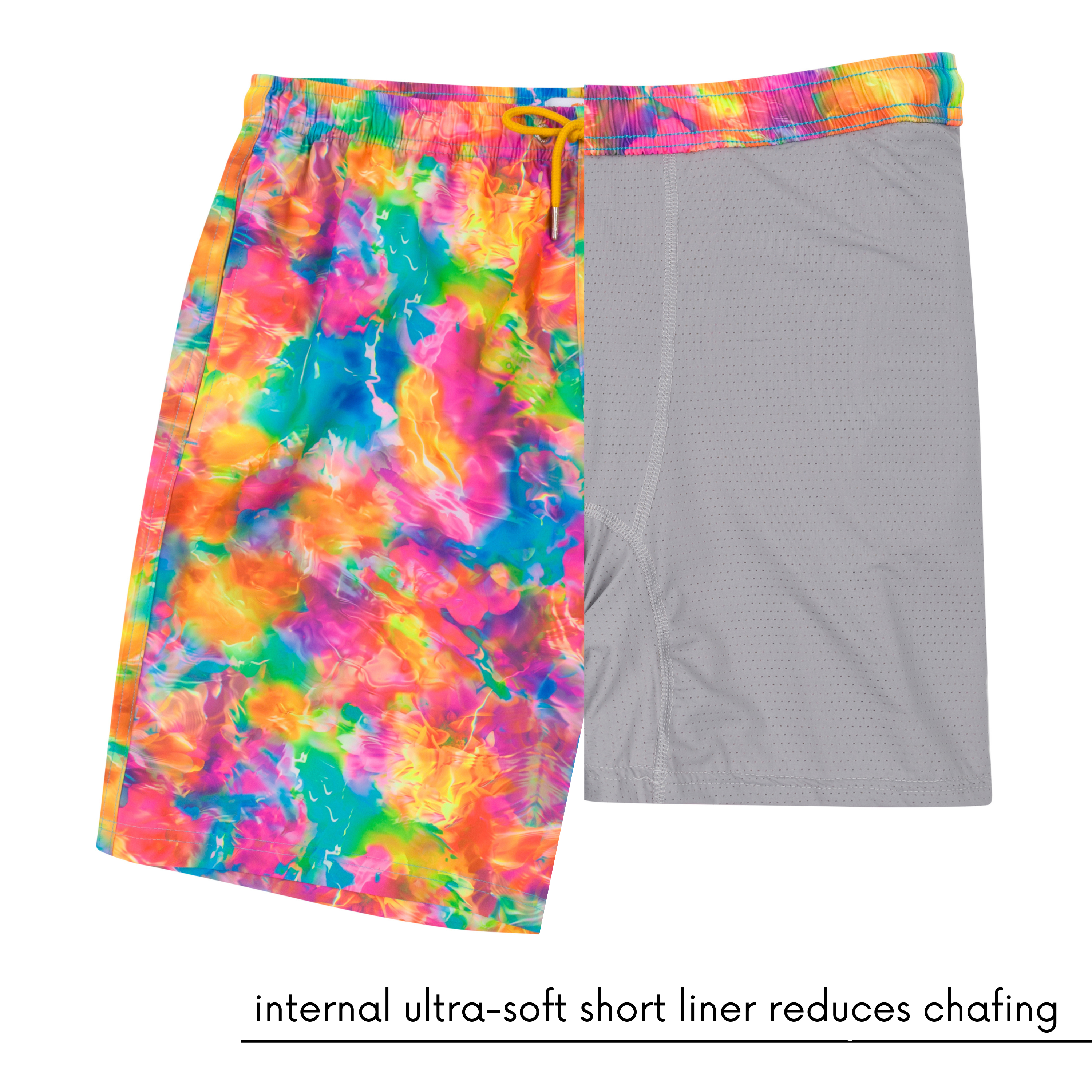 Men's 8" Swim Trunks Boxer Brief Liner | "Impressions"-SwimZip UPF 50+ Sun Protective Swimwear & UV Zipper Rash Guards-pos7