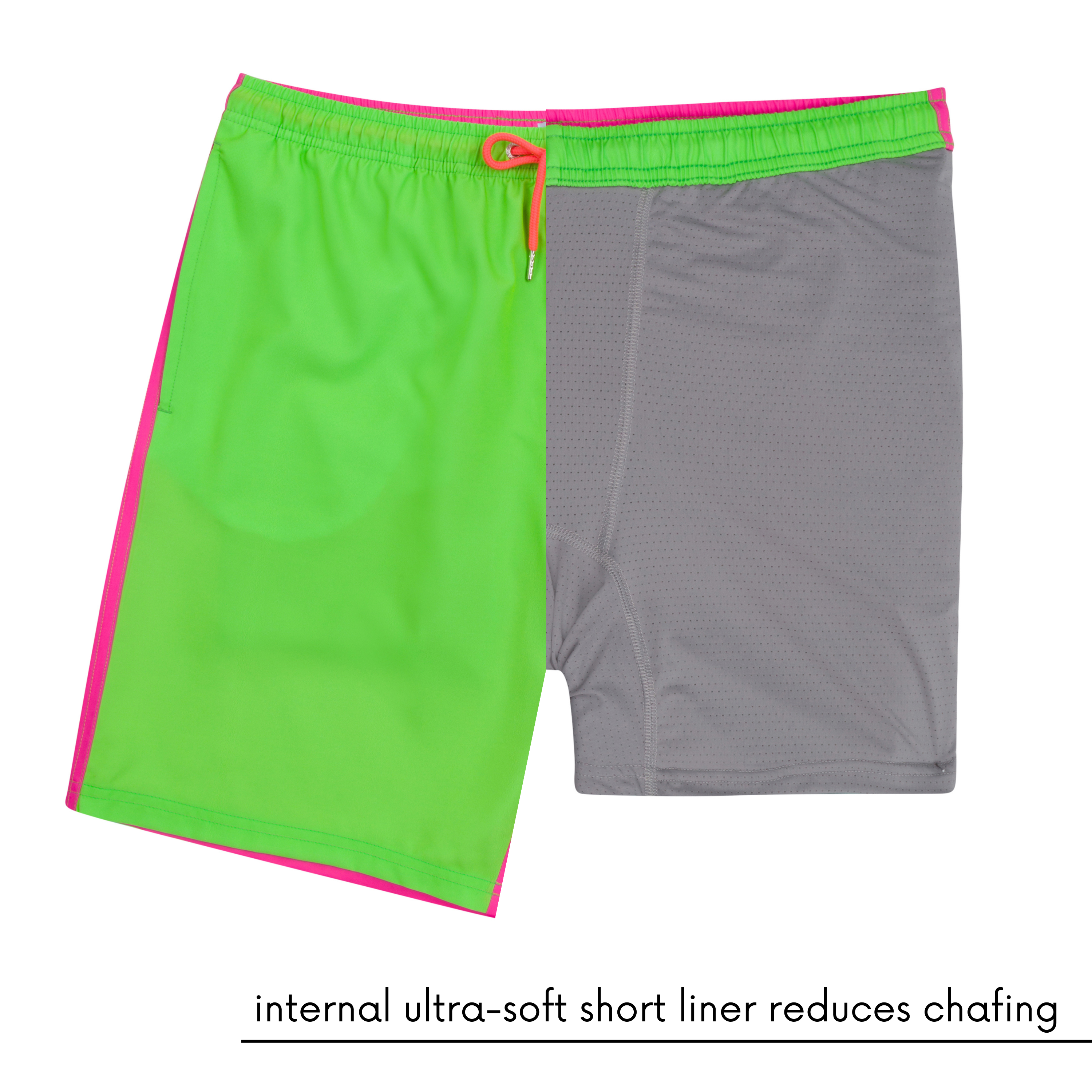 Men's 8" Swim Trunks Boxer Brief Liner | "Neon Sunrise"-SwimZip UPF 50+ Sun Protective Swimwear & UV Zipper Rash Guards-pos4