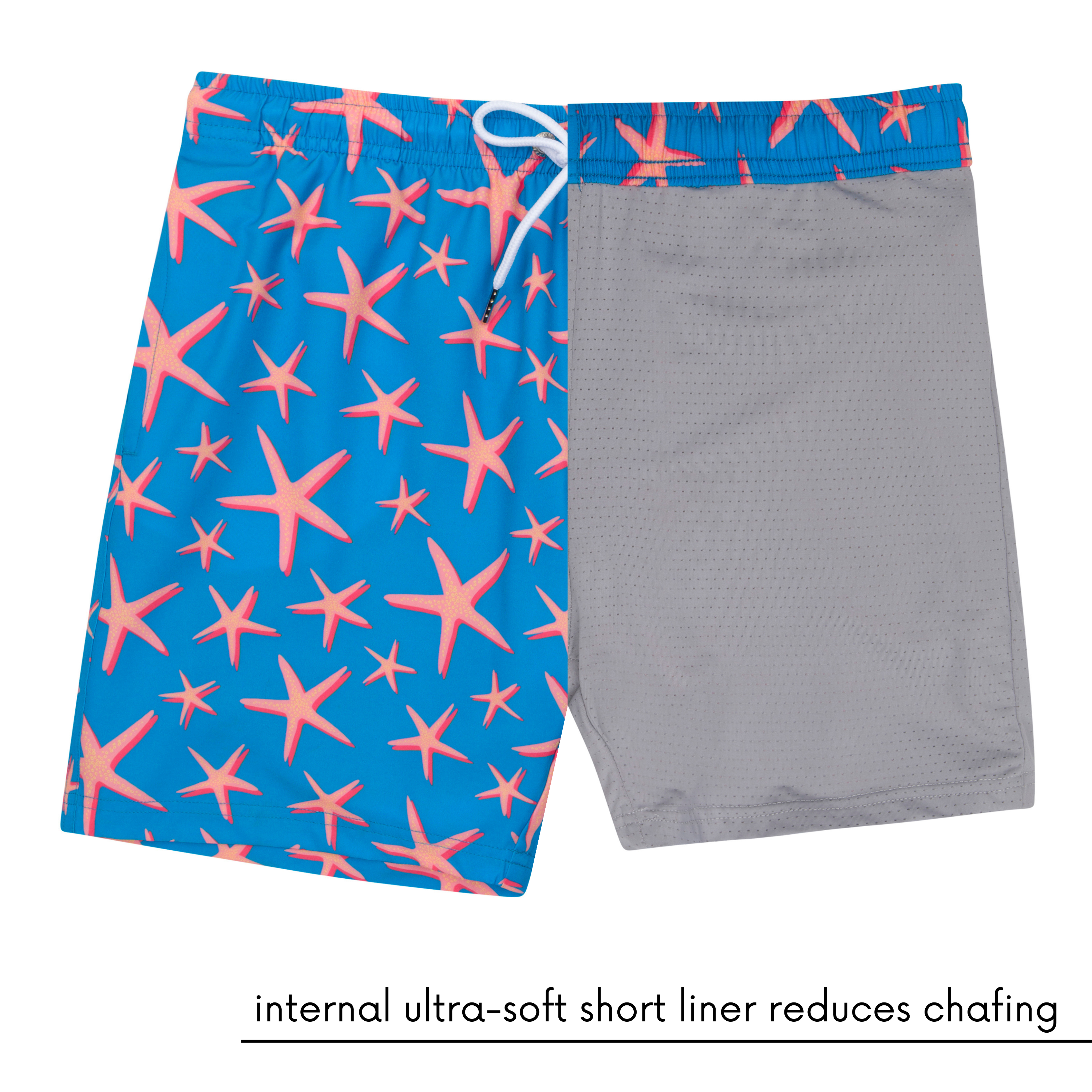 Boys Swim Trunks Boxer Brief Liner (sizes 6-14) | “Starfish"-SwimZip UPF 50+ Sun Protective Swimwear & UV Zipper Rash Guards-pos7