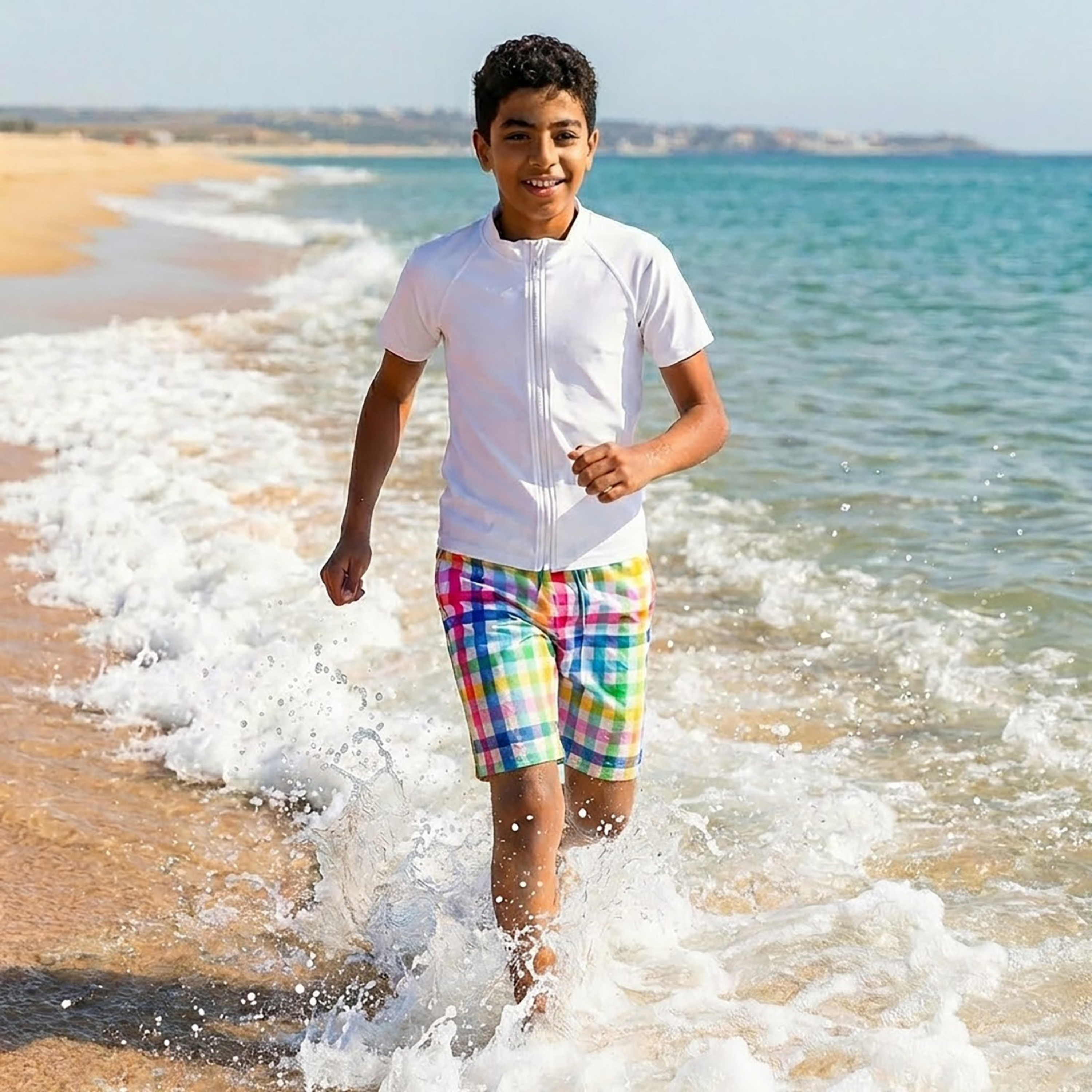 Boys Swim Trunks Boxer Brief Liner (sizes 6-14) | “Picnic Party"-SwimZip UPF 50+ Sun Protective Swimwear & UV Zipper Rash Guards-pos3