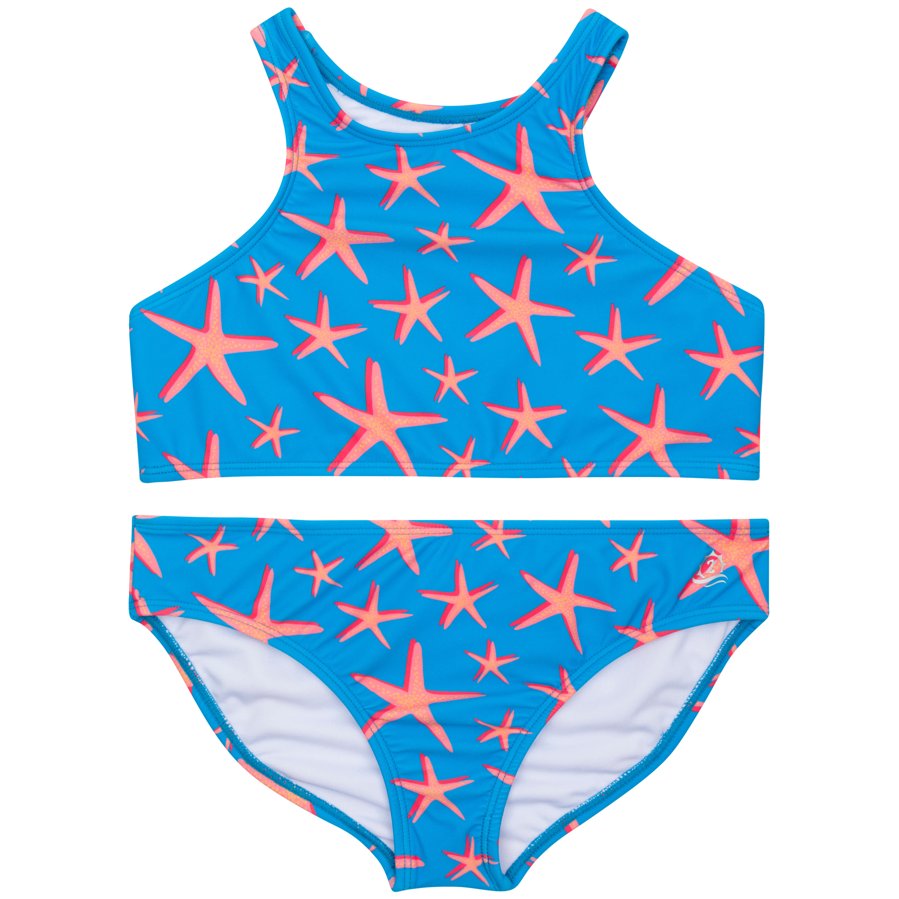 Girls Halter Top Bikini Set (2 Piece) | "Starfish"-SwimZip UPF 50+ Sun Protective Swimwear & UV Zipper Rash Guards-pos1