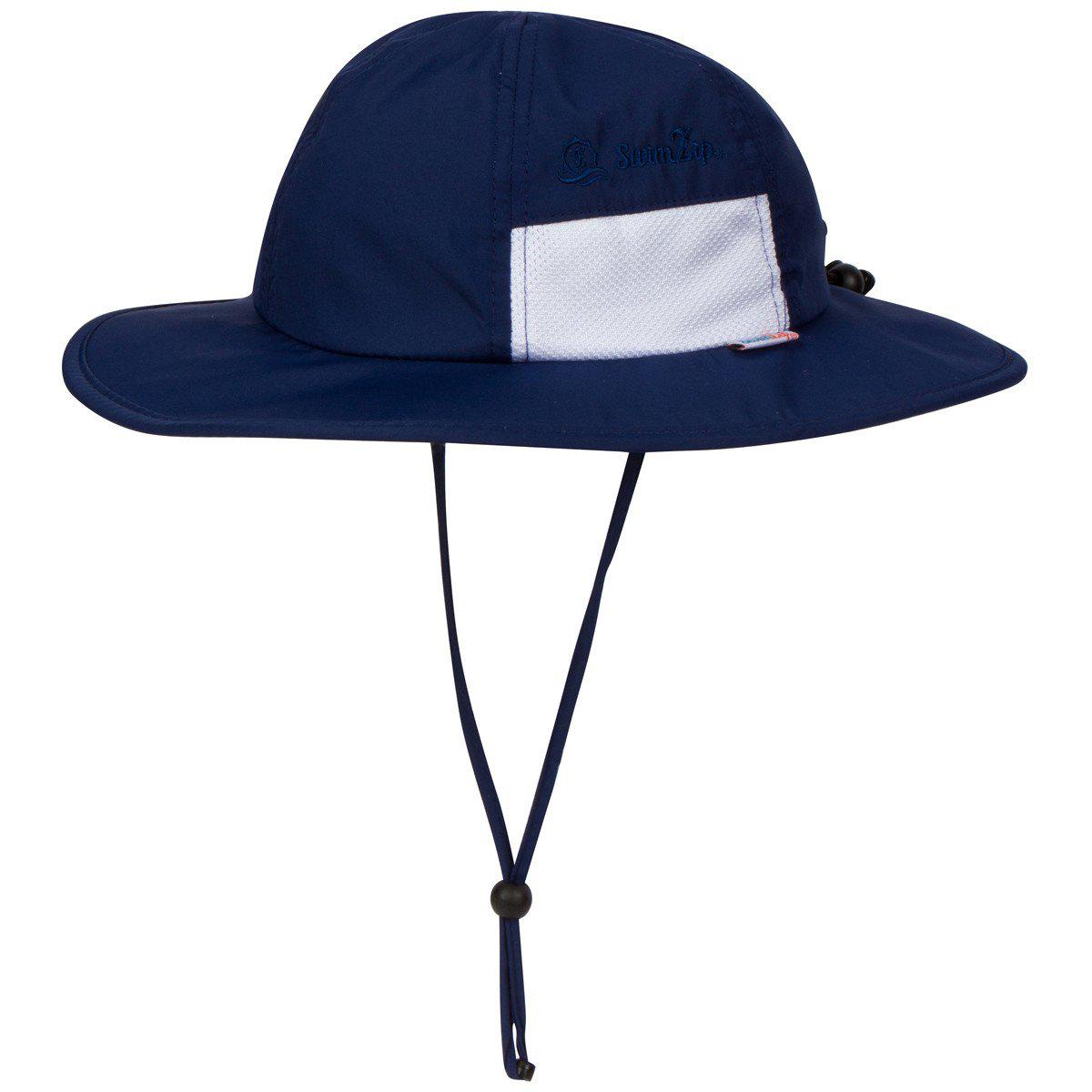 Adult Wide Brim Sun Hat | Navy-Adult-Navy-SwimZip UPF 50+ Sun Protective Swimwear & UV Zipper Rash Guards-pos1