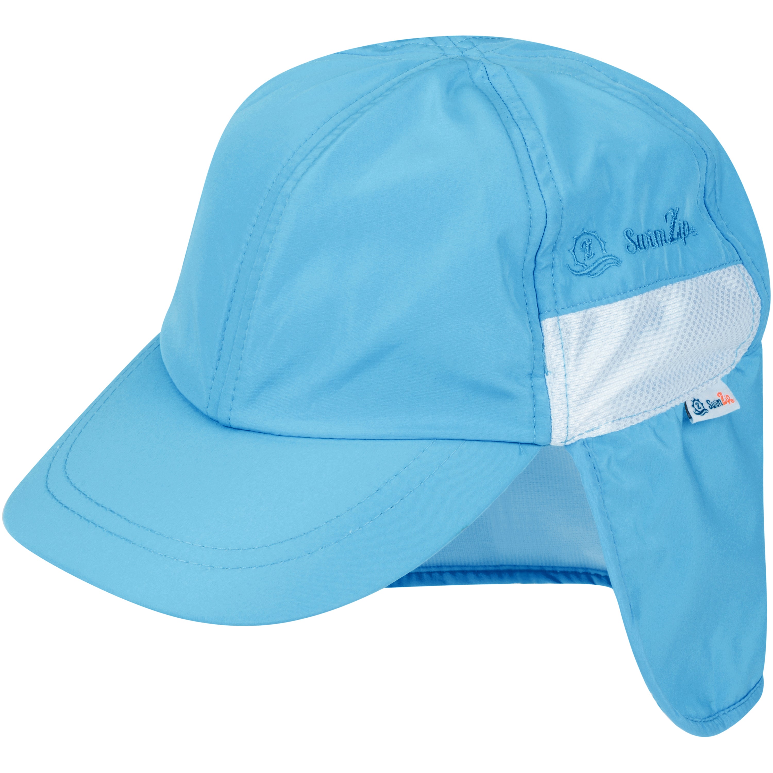Kids Flap Hat | Aqua-0-6 Month-Aqua-SwimZip UPF 50+ Sun Protective Swimwear & UV Zipper Rash Guards-pos1