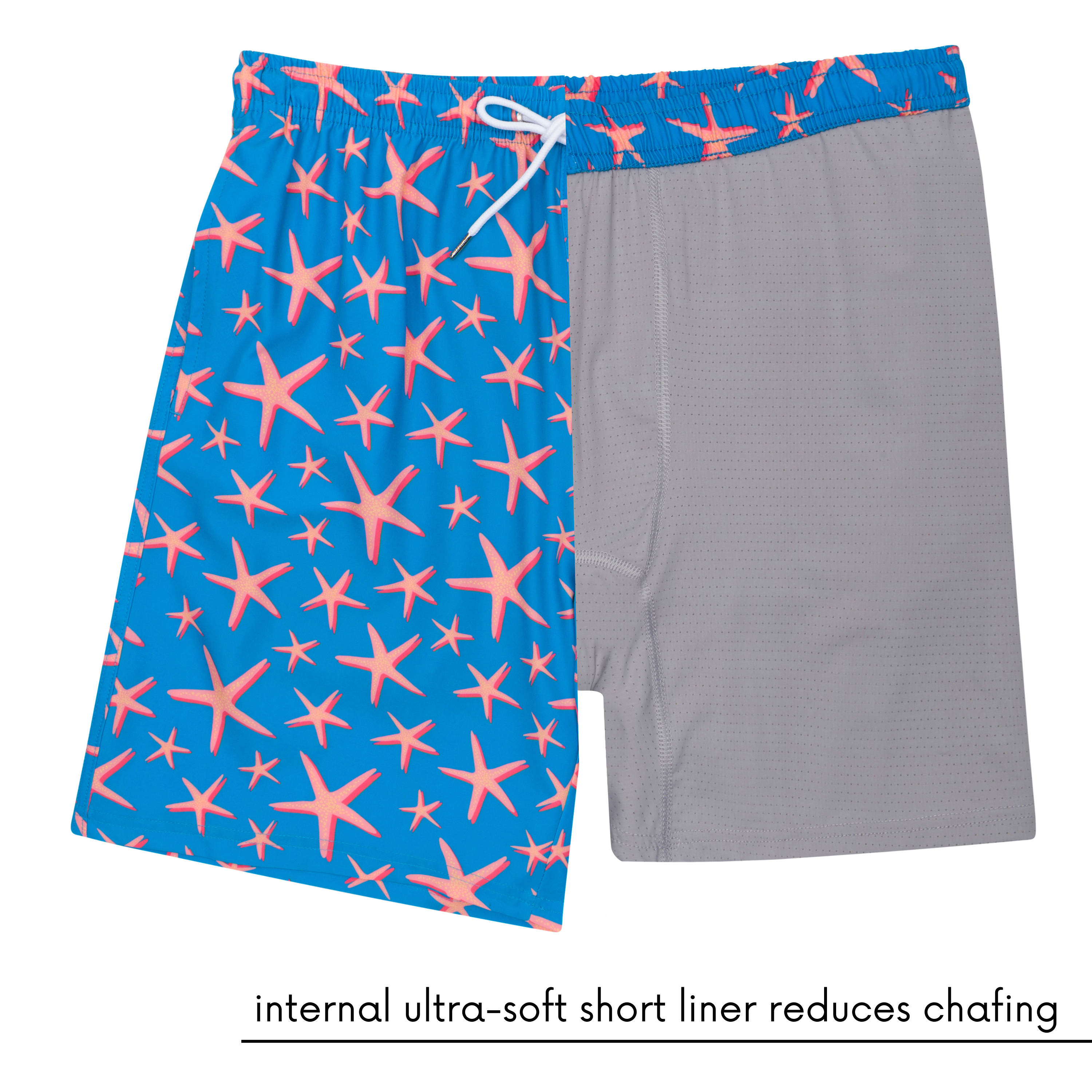 Men's 8" Swim Trunks Boxer Brief Liner | "Starfish"-SwimZip UPF 50+ Sun Protective Swimwear & UV Zipper Rash Guards-pos6