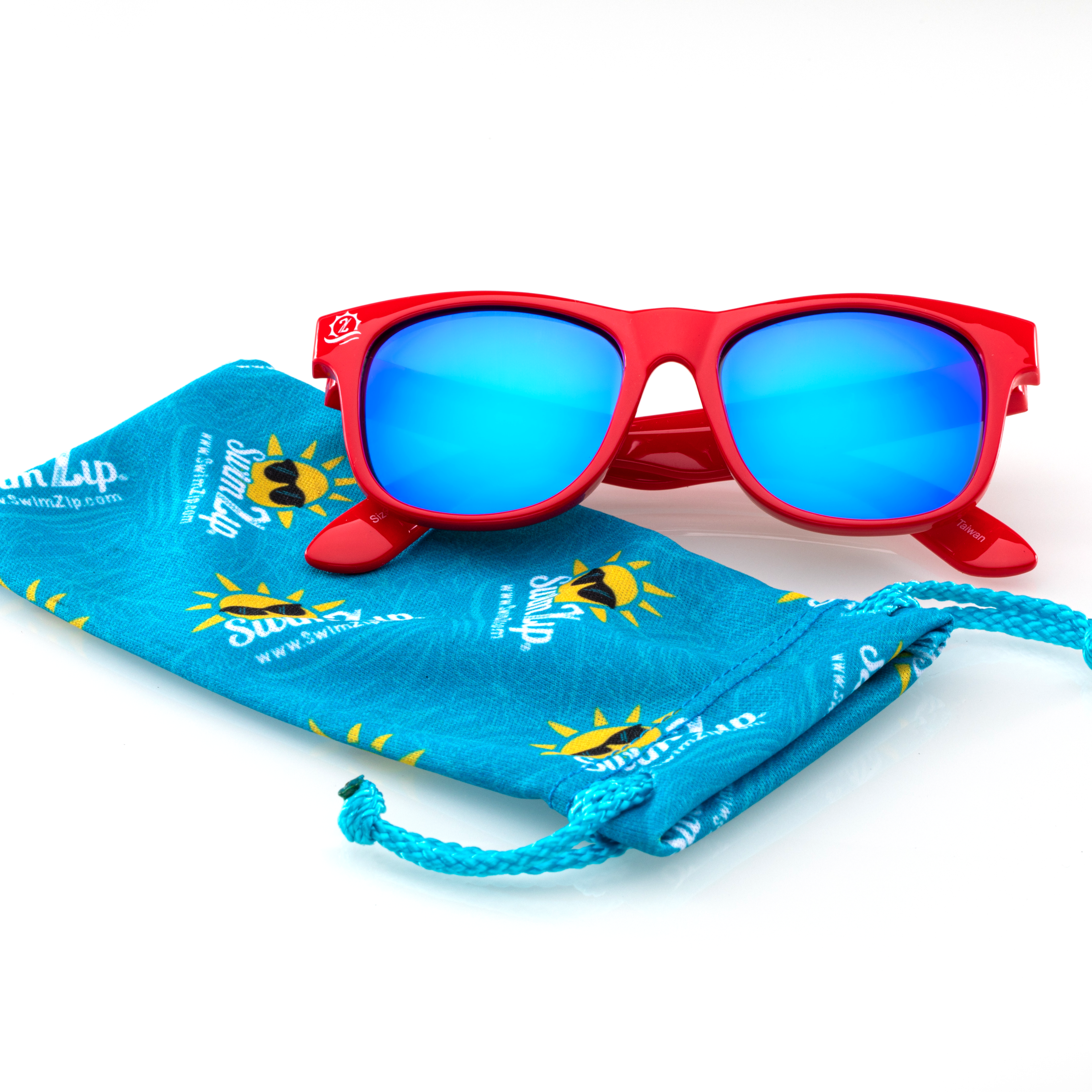 Kids Wayfarer Sunglasses - Red-SwimZip UPF 50+ Sun Protective Swimwear & UV Zipper Rash Guards-pos4