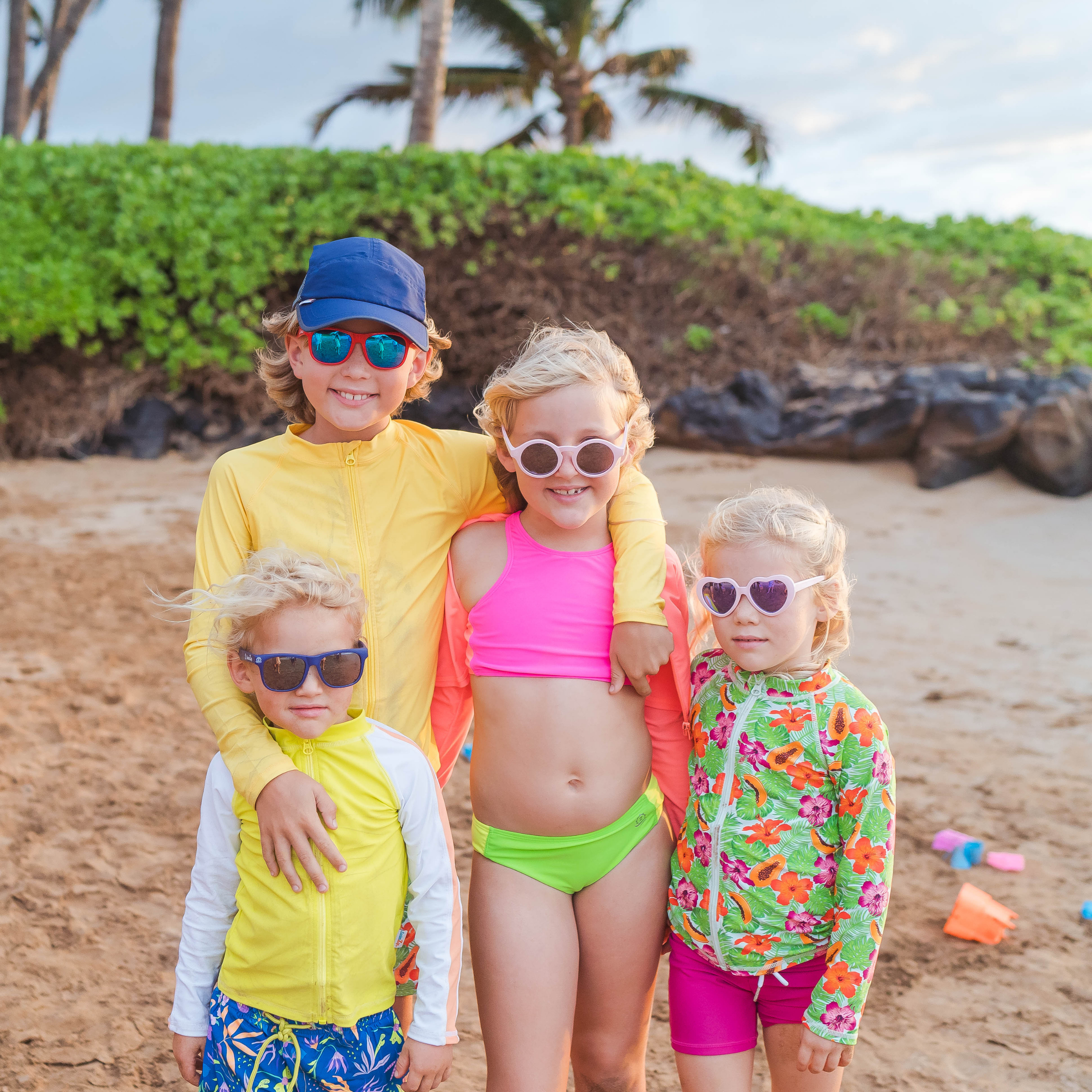 Kids Wayfarer Sunglasses - Red-SwimZip UPF 50+ Sun Protective Swimwear & UV Zipper Rash Guards-pos9