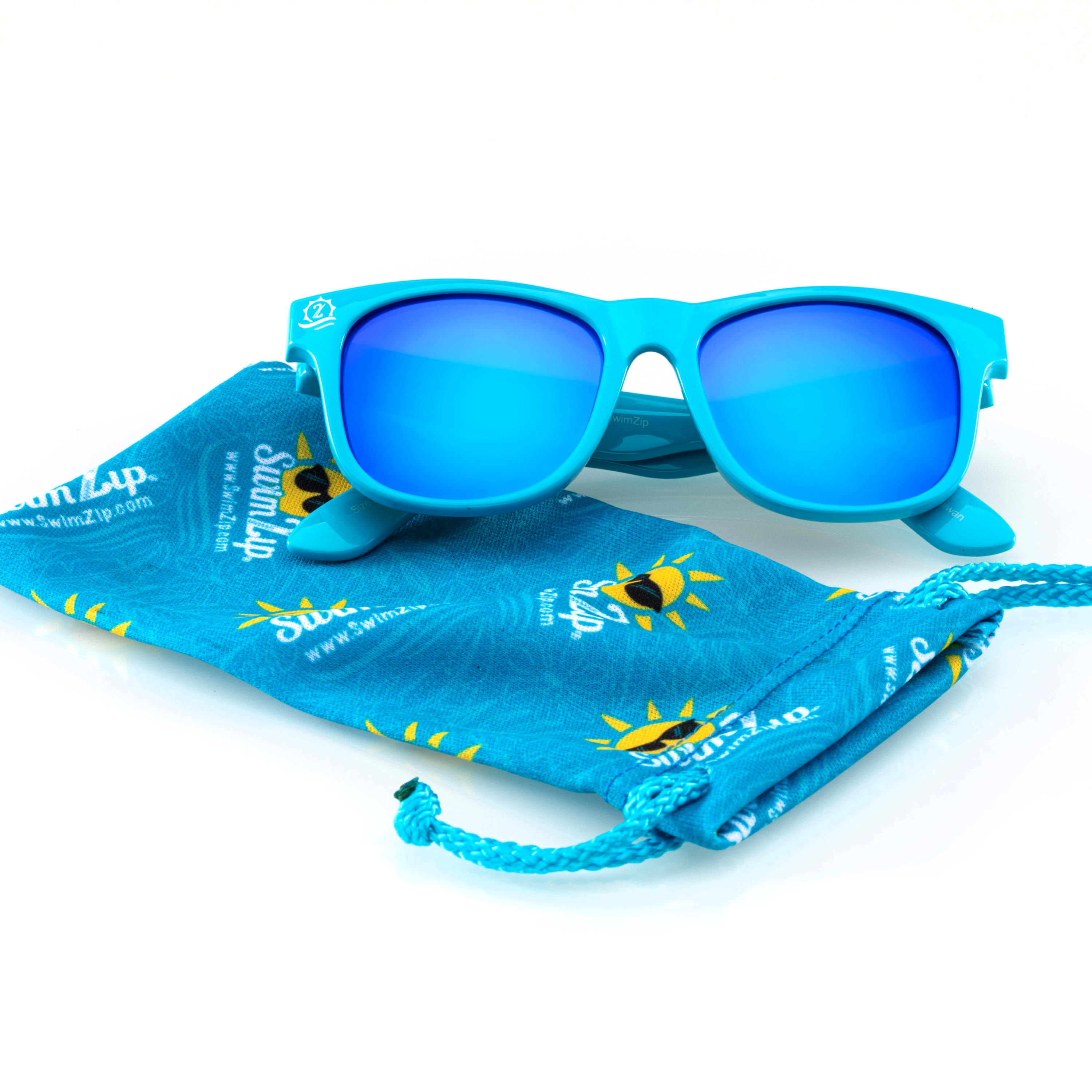 Kids Wayfarer Sunglasses - Scuba Blue-SwimZip UPF 50+ Sun Protective Swimwear & UV Zipper Rash Guards-pos4