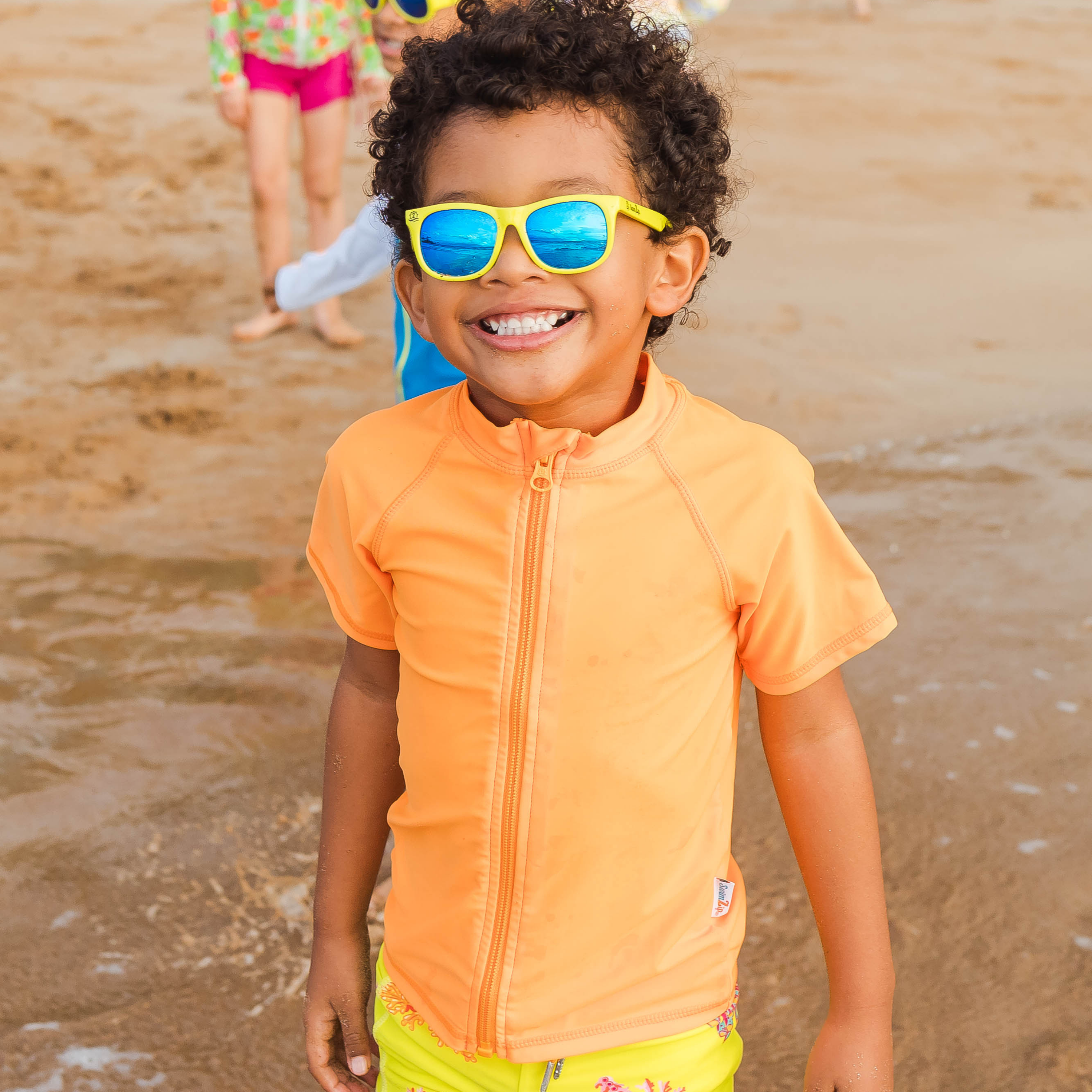 Kids Wayfarer Sunglasses - Sulphur Yellow-SwimZip UPF 50+ Sun Protective Swimwear & UV Zipper Rash Guards-pos2