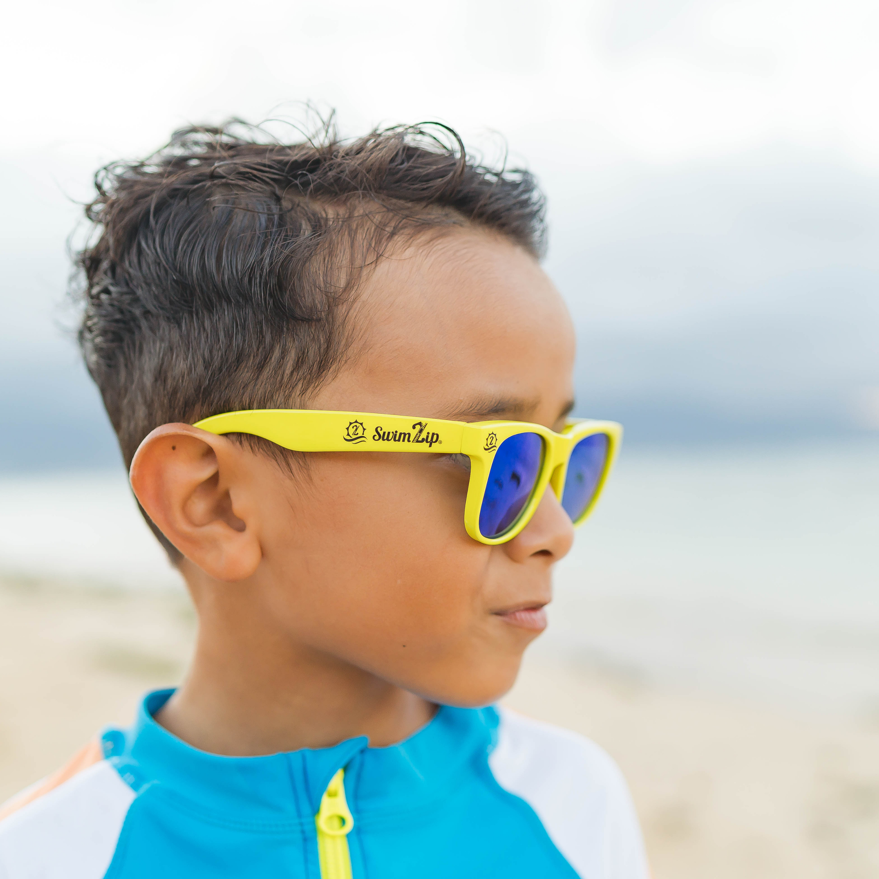 Kids Wayfarer Sunglasses - Sulphur Yellow-SwimZip UPF 50+ Sun Protective Swimwear & UV Zipper Rash Guards-pos3