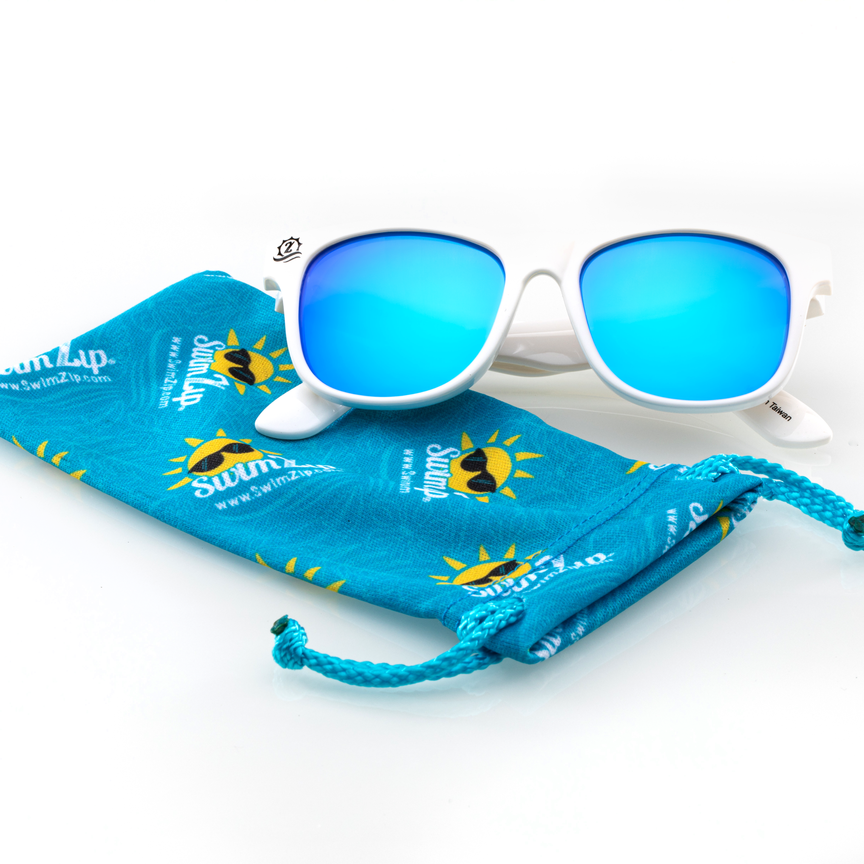 Kids Wayfarer Sunglasses - White-SwimZip UPF 50+ Sun Protective Swimwear & UV Zipper Rash Guards-pos4