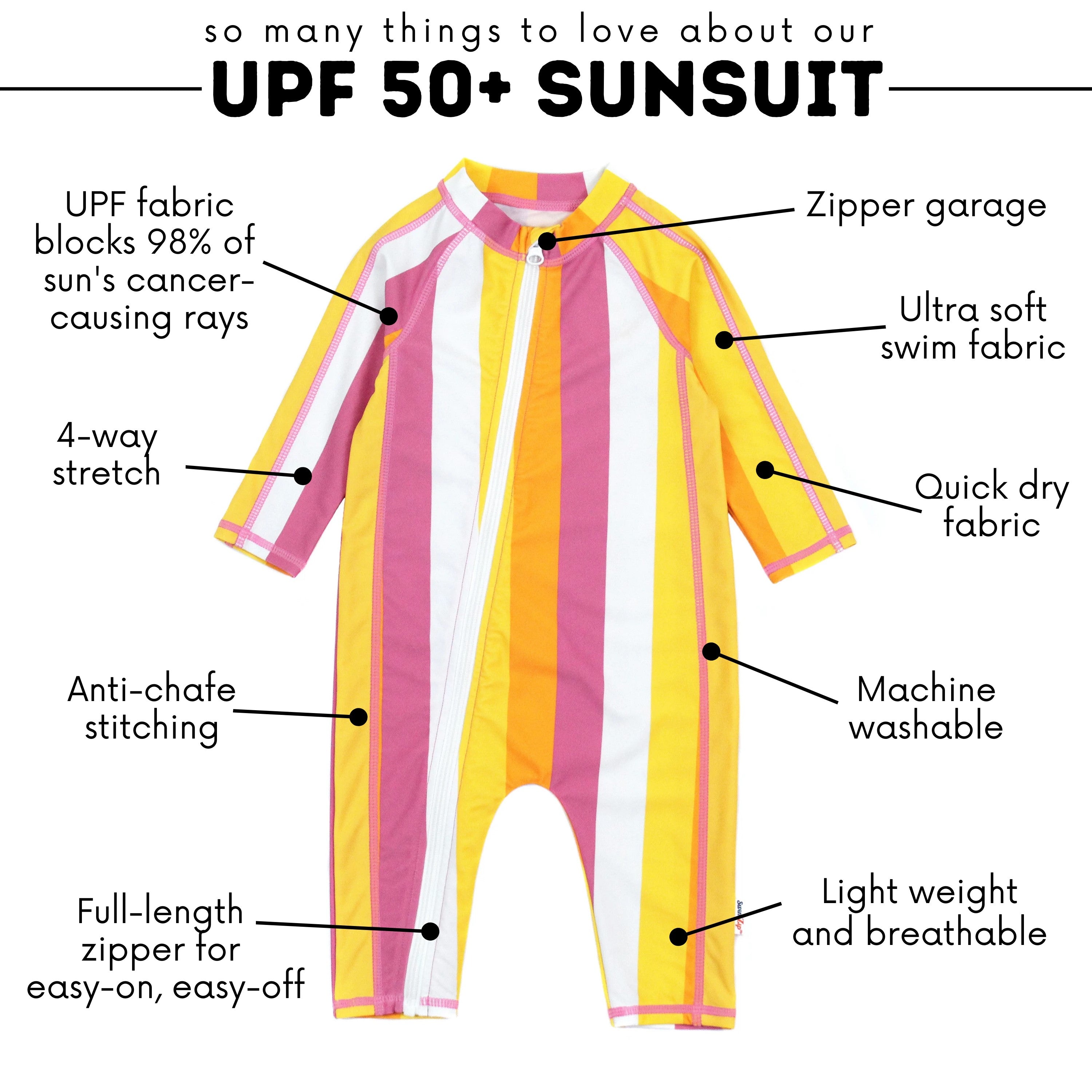 Sunsuit - Long Sleeve Romper Swimsuit | "Be Bold"-SwimZip UPF 50+ Sun Protective Swimwear & UV Zipper Rash Guards-pos4