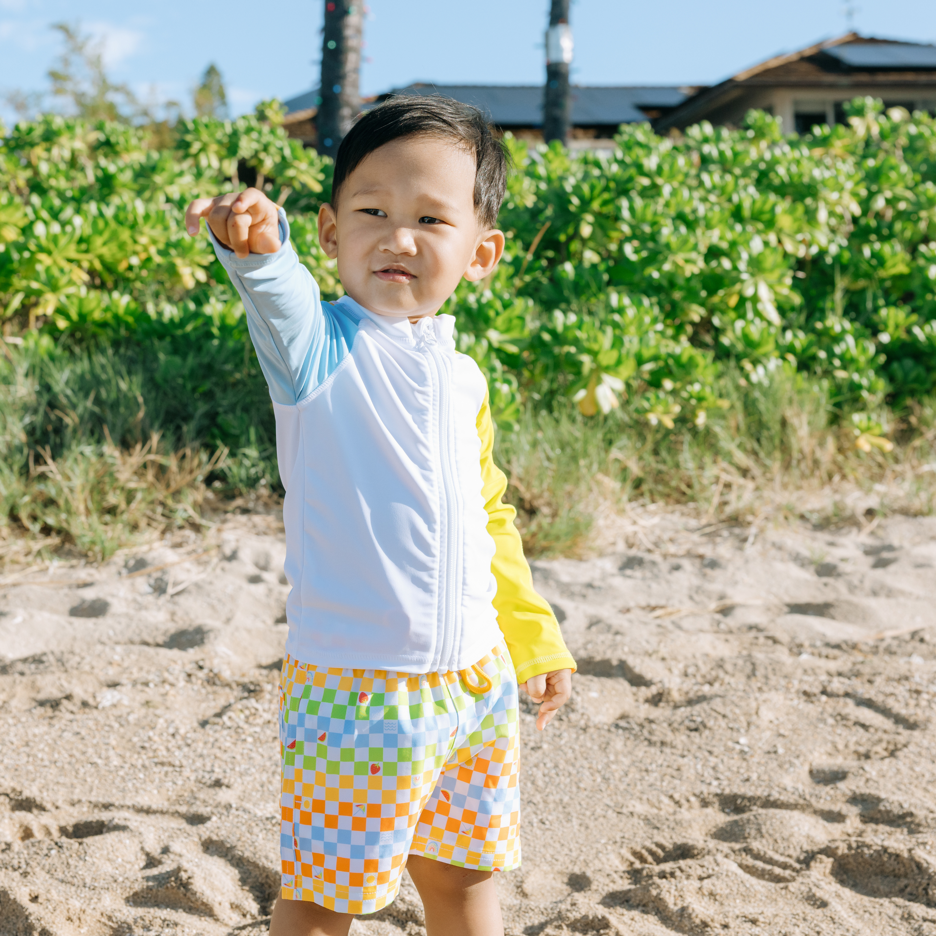 Boys Long Sleeve Zipper Rash Guard and Swim Trunk Set | "Gamified"-SwimZip UPF 50+ Sun Protective Swimwear & UV Zipper Rash Guards-pos9