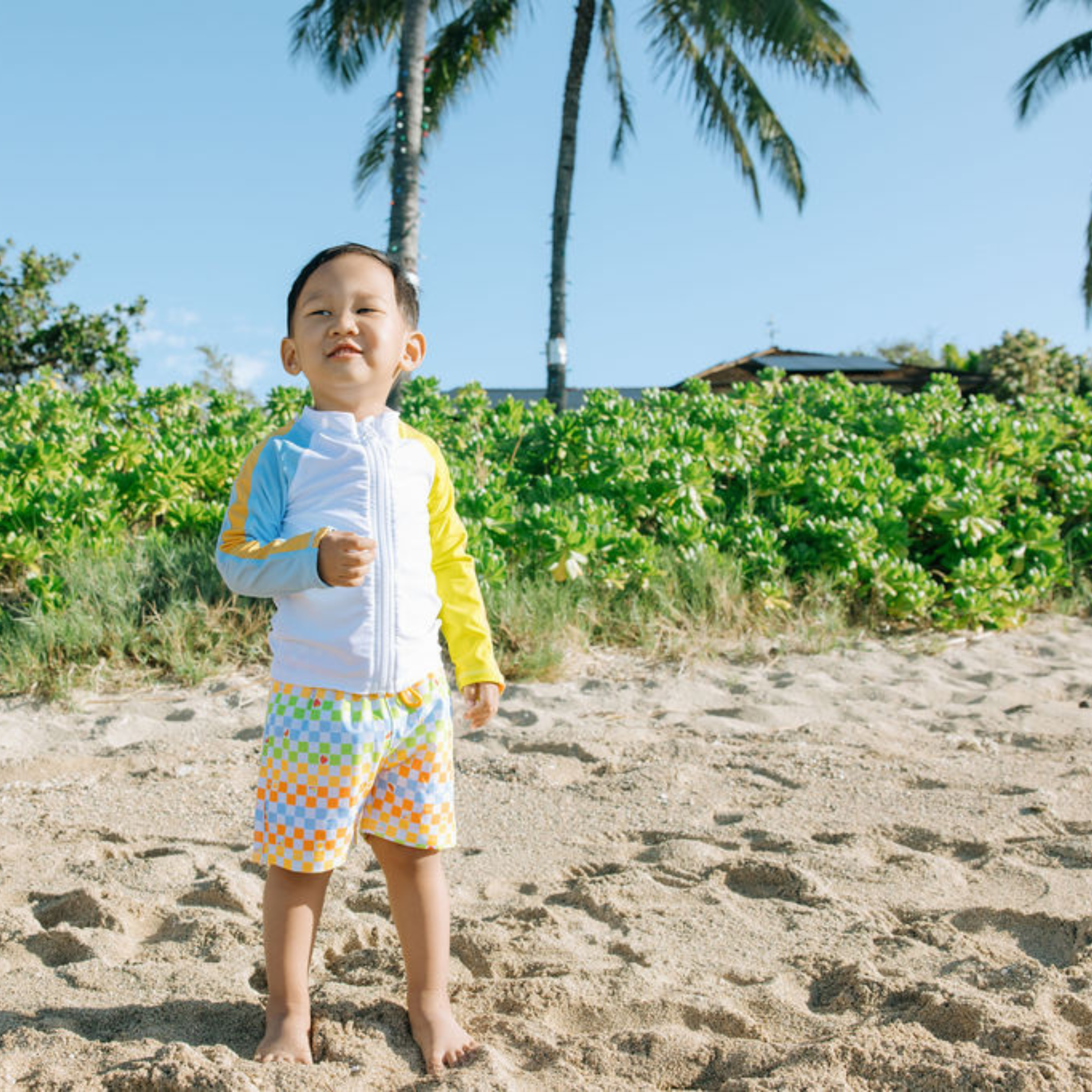 Boys Long Sleeve Zipper Rash Guard and Swim Trunk Set | "Gamified"-SwimZip UPF 50+ Sun Protective Swimwear & UV Zipper Rash Guards-pos2