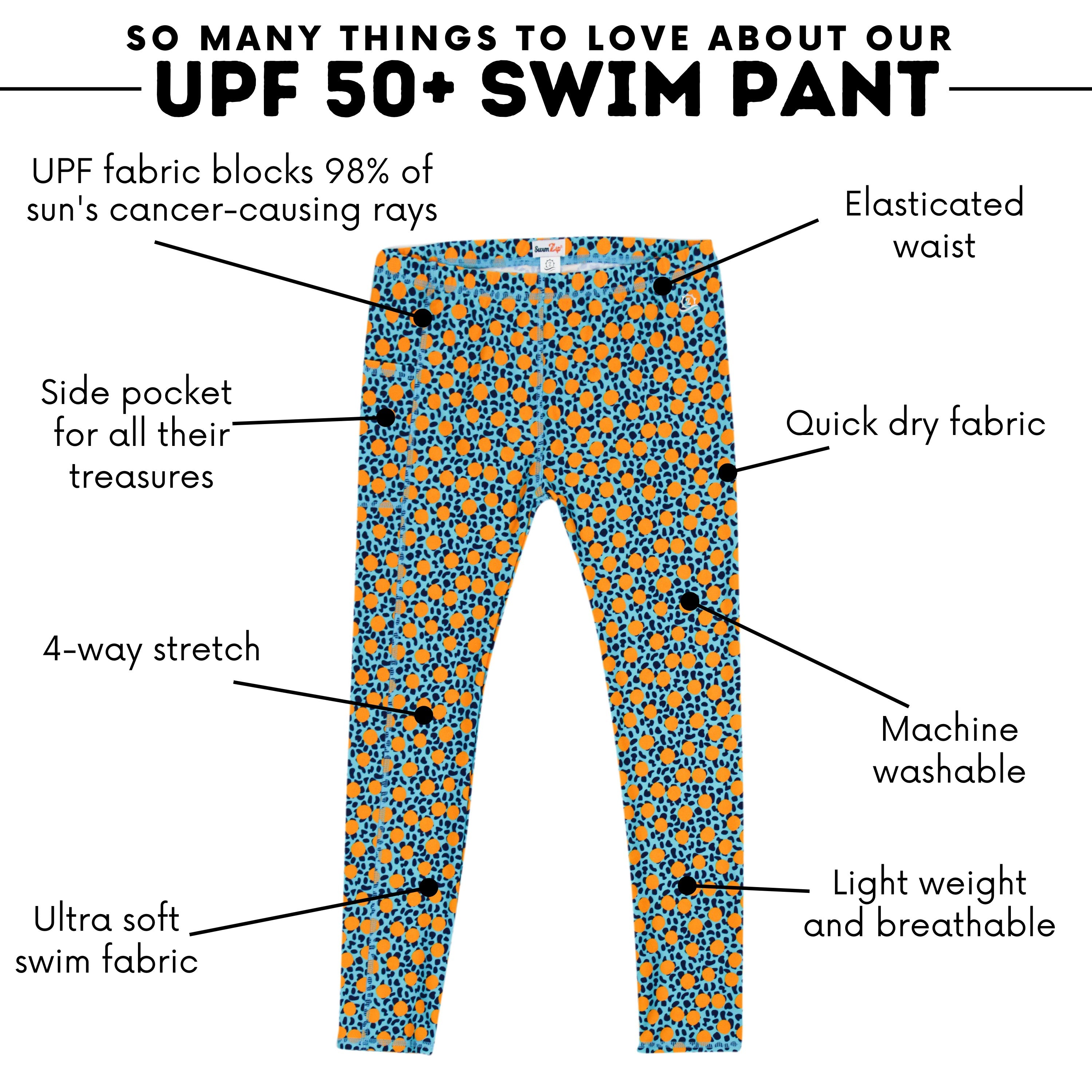 Kids Swim Pants | "Geo Party"-SwimZip UPF 50+ Sun Protective Swimwear & UV Zipper Rash Guards-pos4